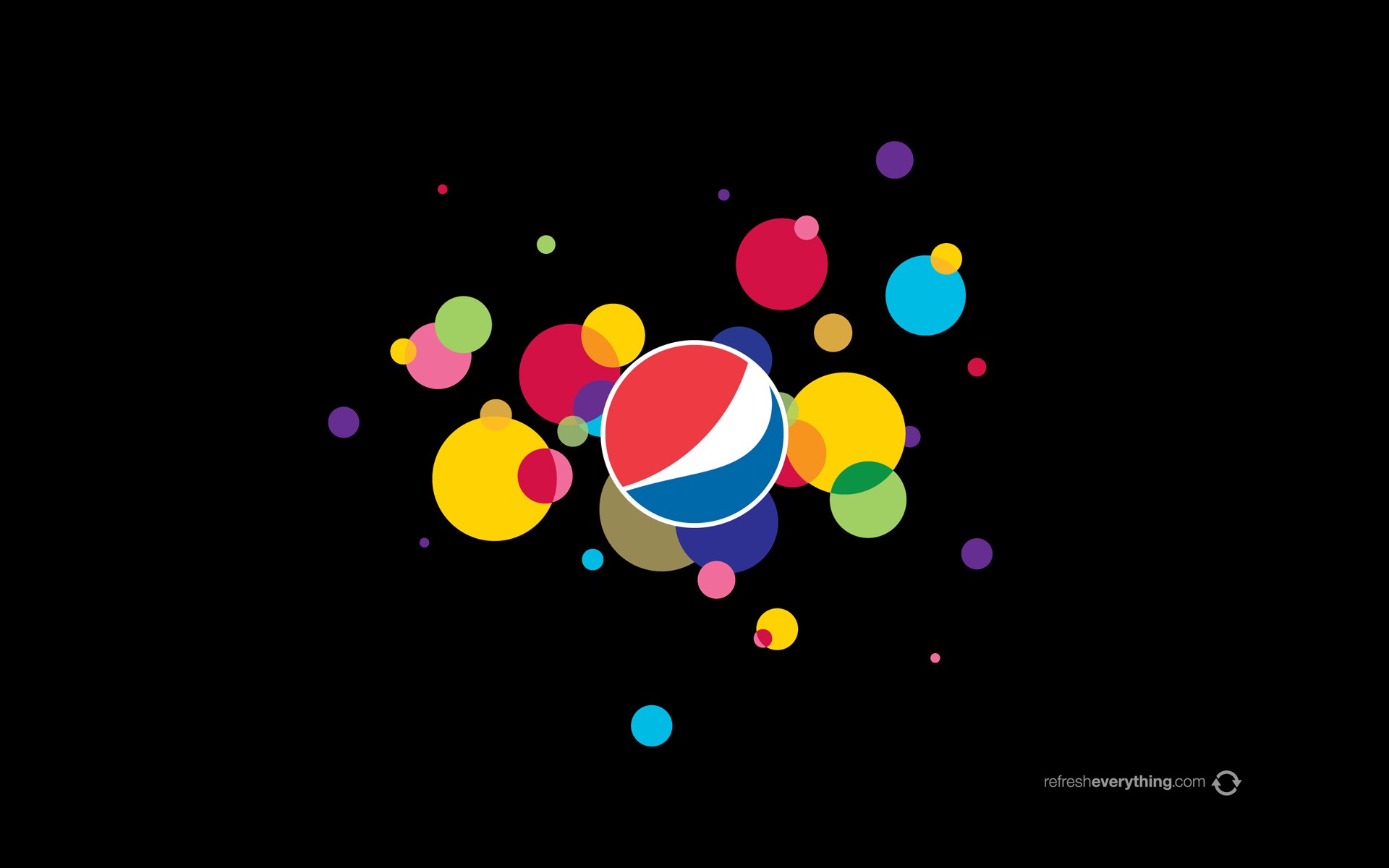 Pepsi logo with colorful circles HD Wallpaper