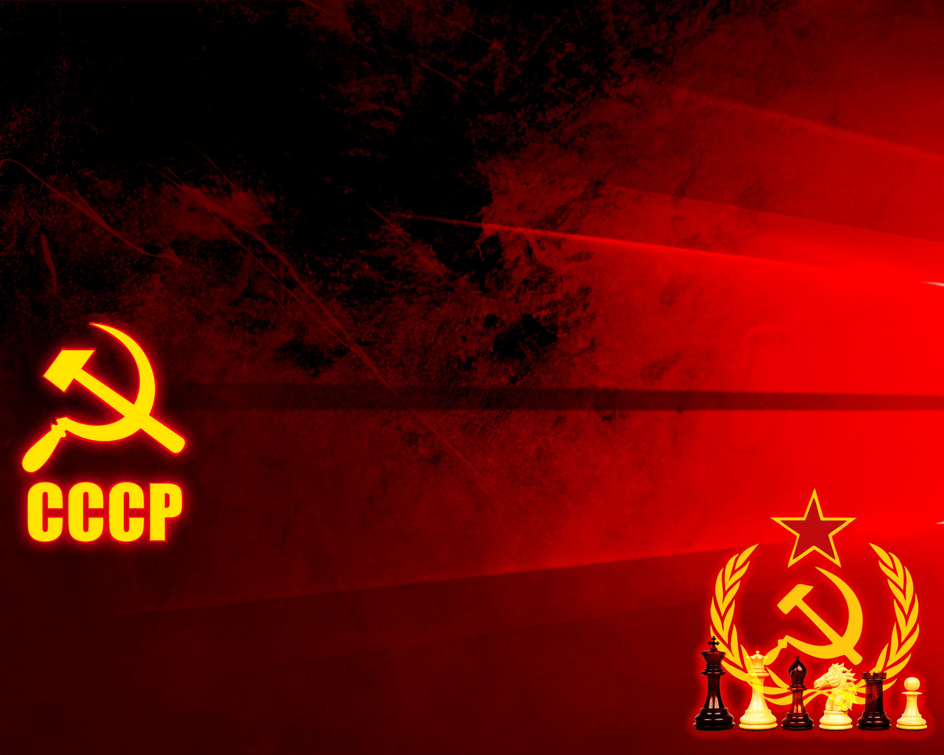 USSR Chess Theme with Soviet Symbols HD Wallpaper