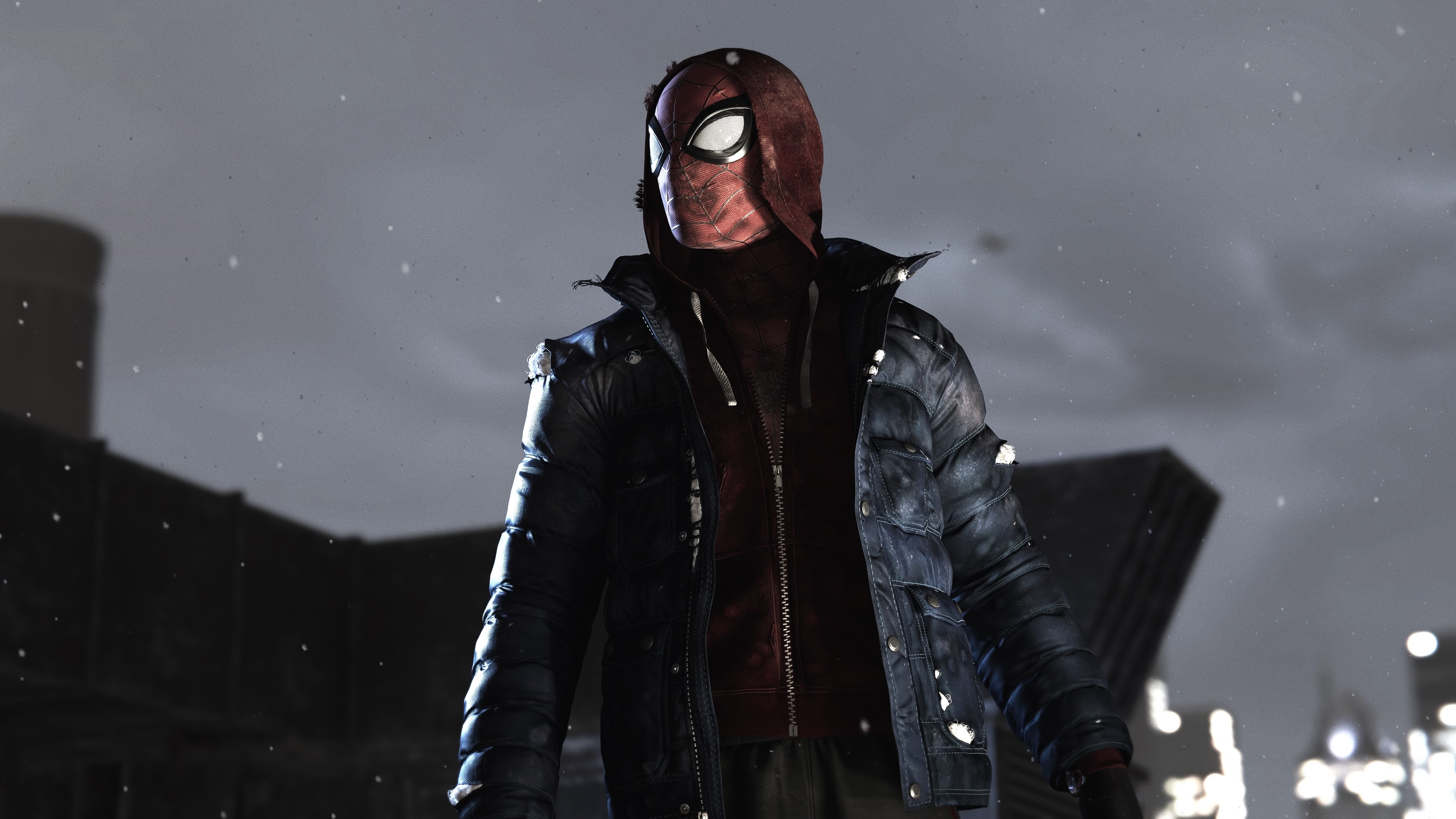 Spider-Man Miles Morales in a Puffer Jacket HD Wallpaper