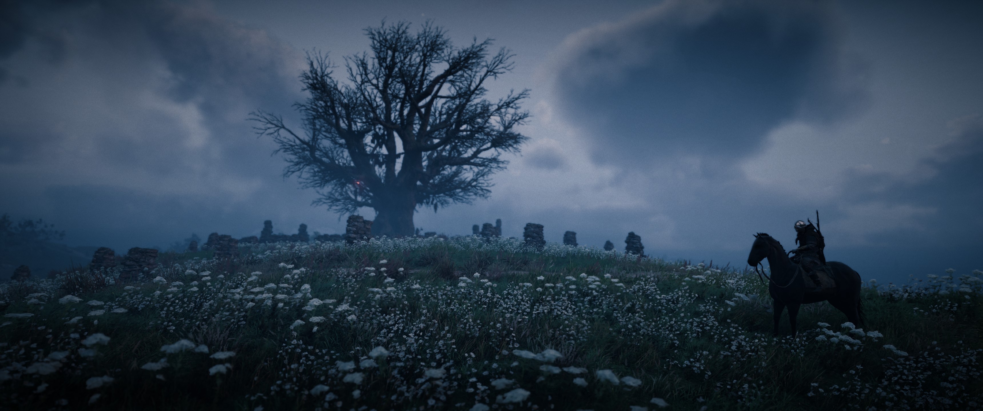 Assassin's Creed Valhalla: Rider near ancient tree HD Wallpaper
