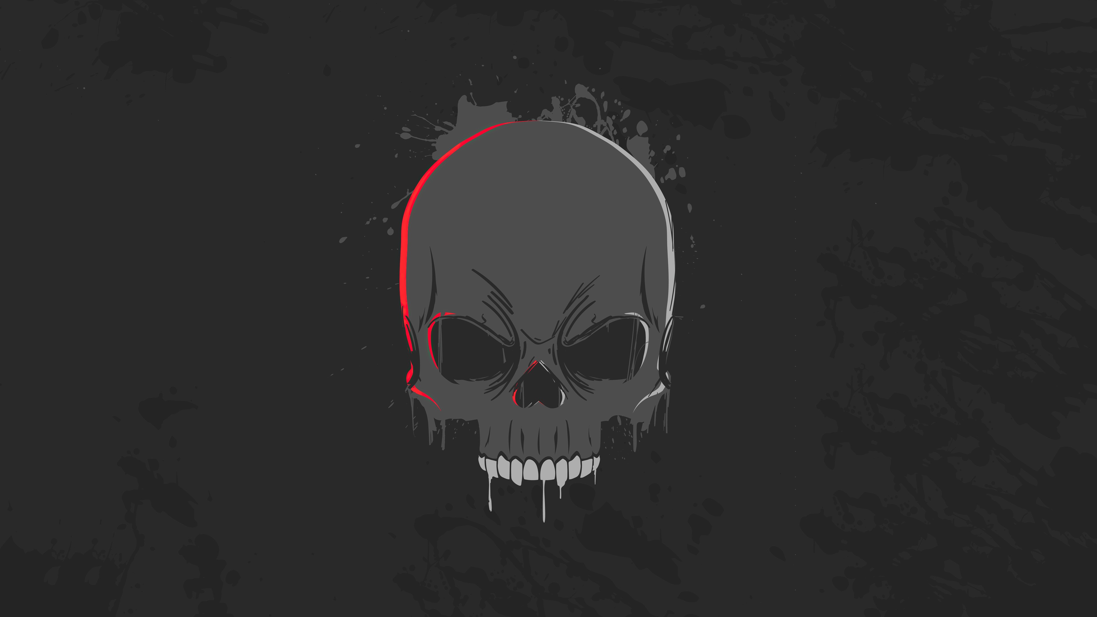 Dark minimalist skull artwork HD Wallpaper
