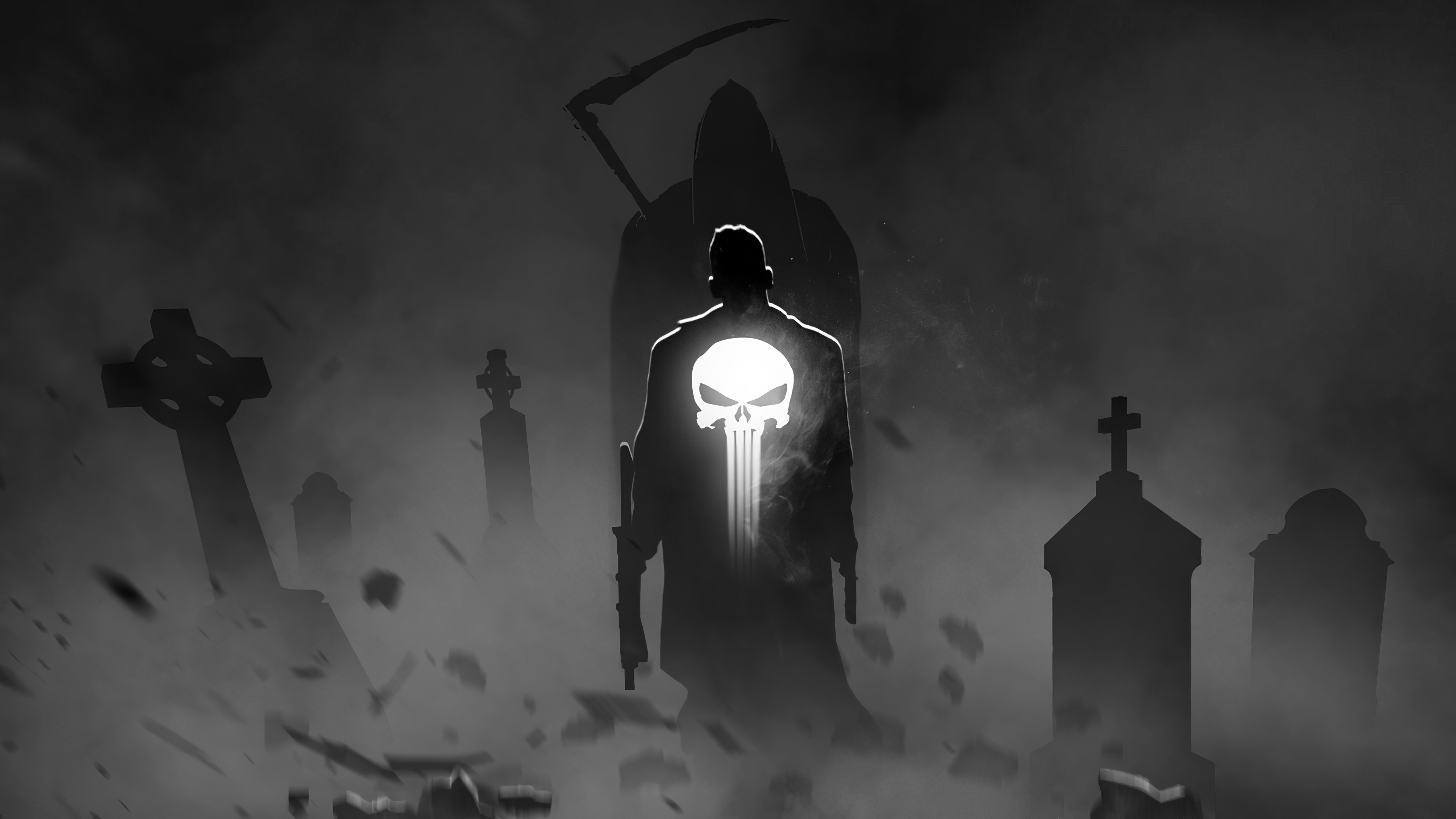4K The Punisher Dark Graveyard Artwork HD Wallpaper