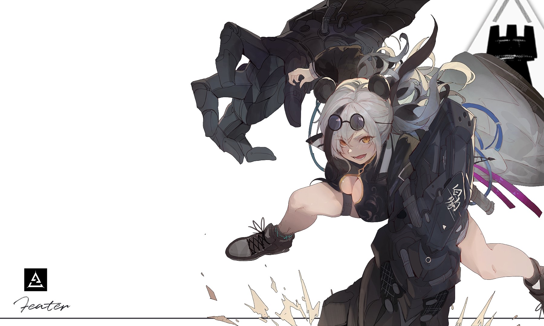 FEater from Arknights with a large mechanical arm HD Wallpaper