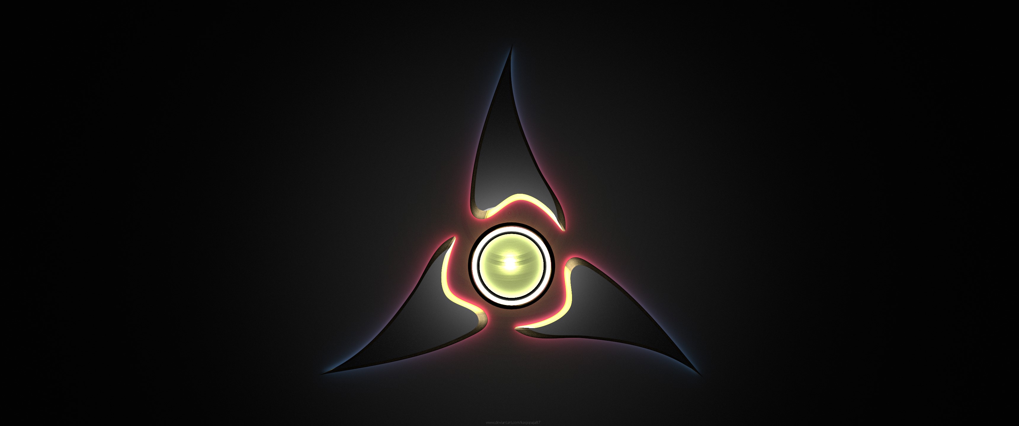 Abstract glowing symbol on black background HD Wallpaper
