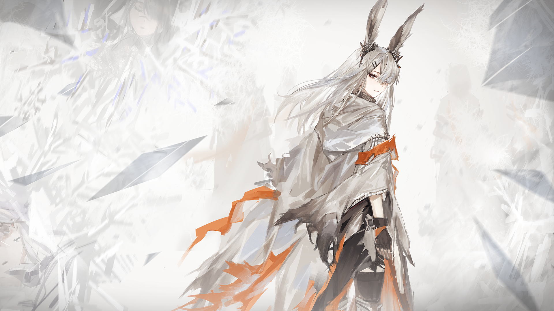 Frostnova from Arknights with bunny ears HD Wallpaper