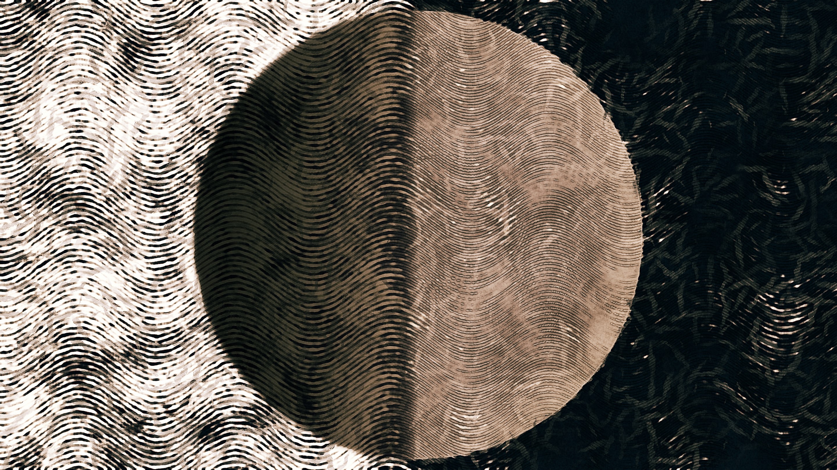 Abstract circular pattern with wavy textures HD Wallpaper