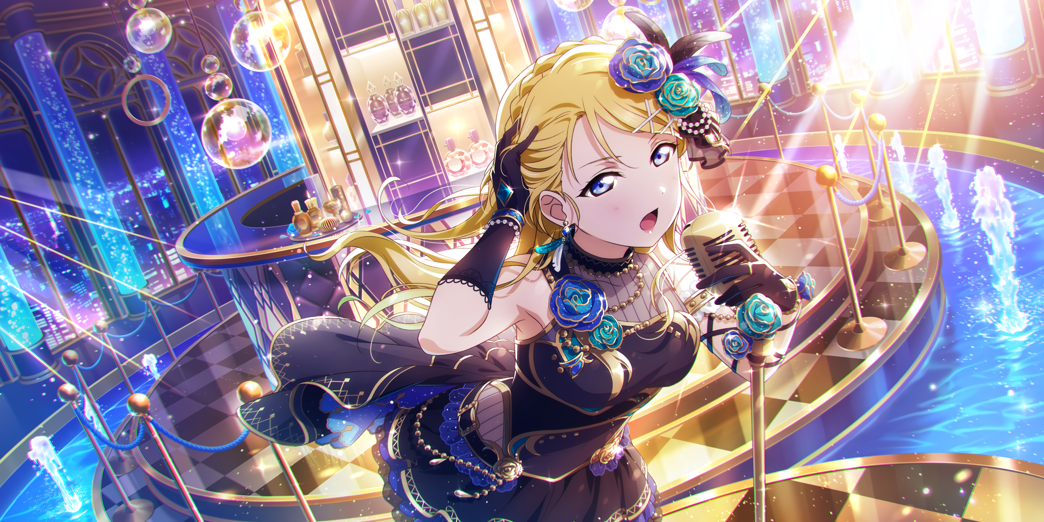 Ayase Eli from Love Live! Series singing on stage HD Wallpaper