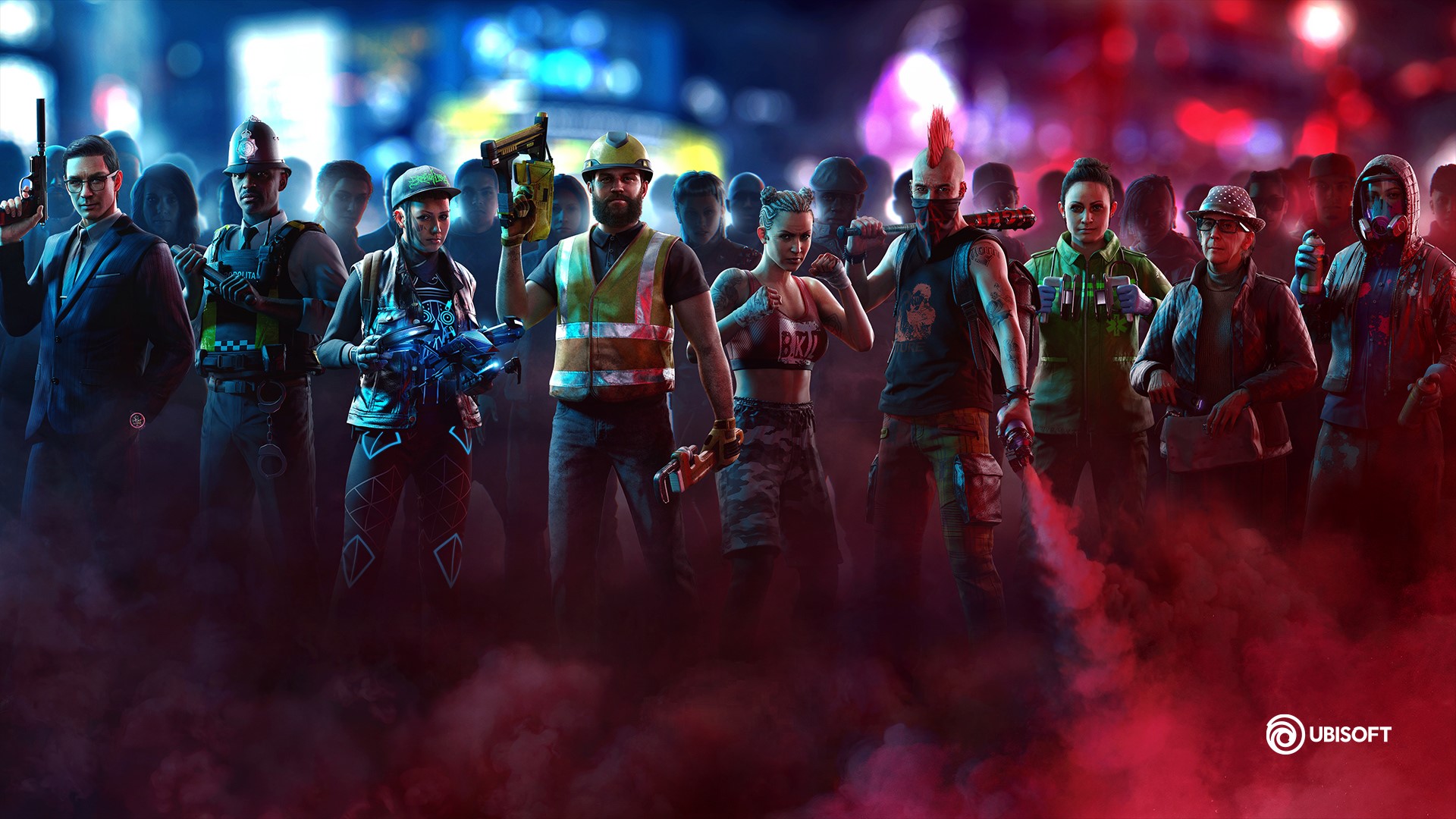 Watch Dogs Legion characters with weapons HD Wallpaper