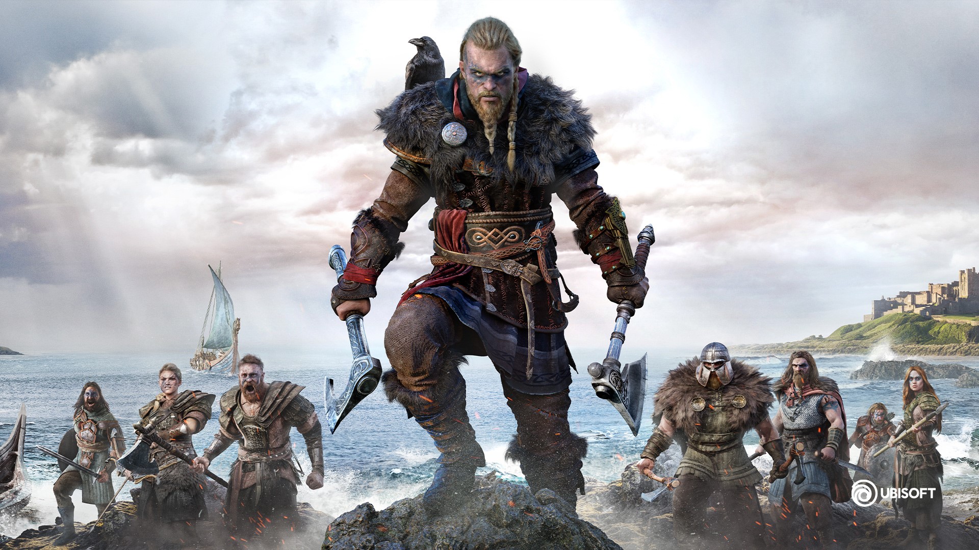 Assassins Creed Valhalla Eivor and Vikings on the Coast HD Wallpaper