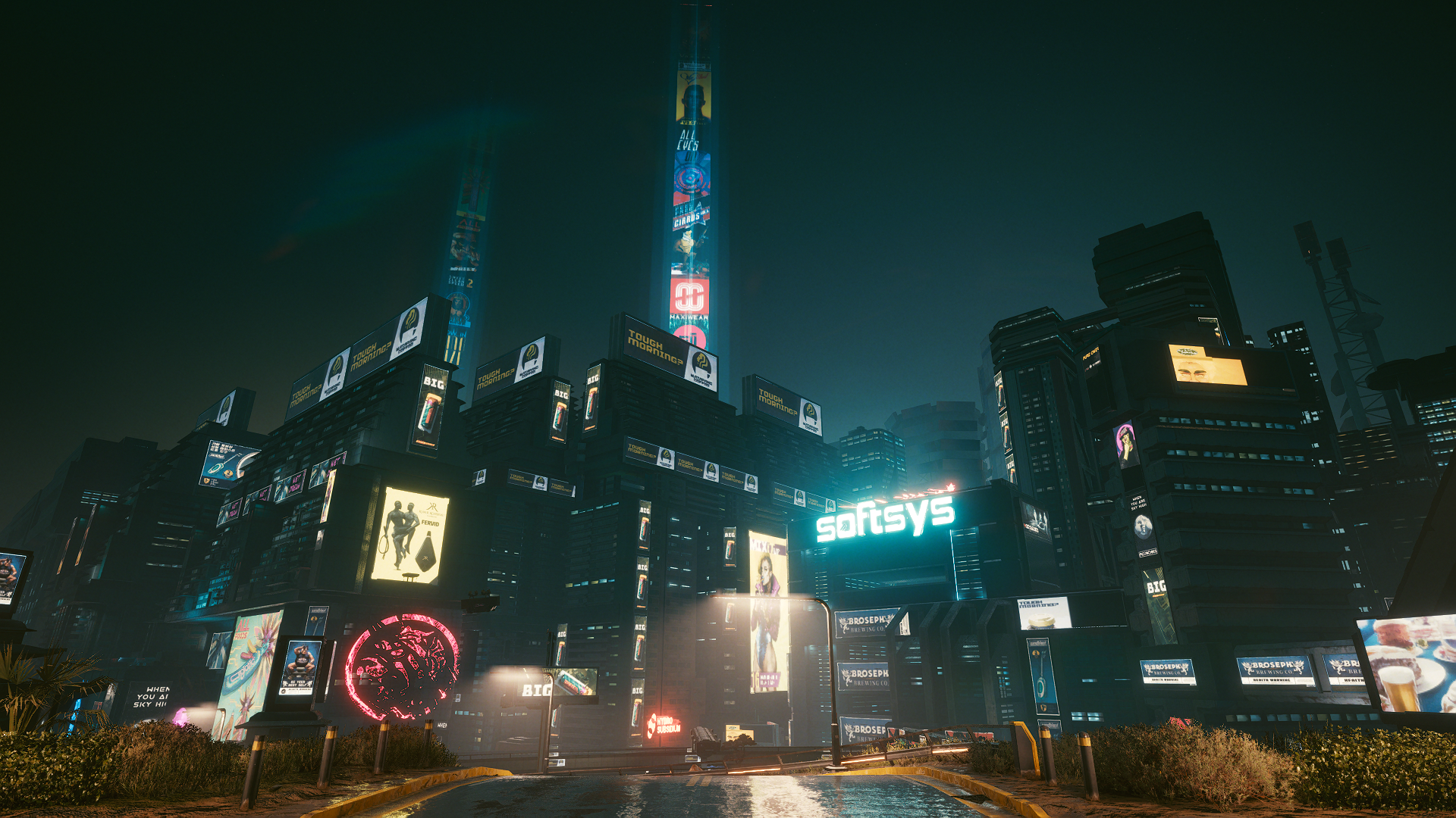 Cyberpunk 2077 Night City Neon Skyline HD Wallpaper