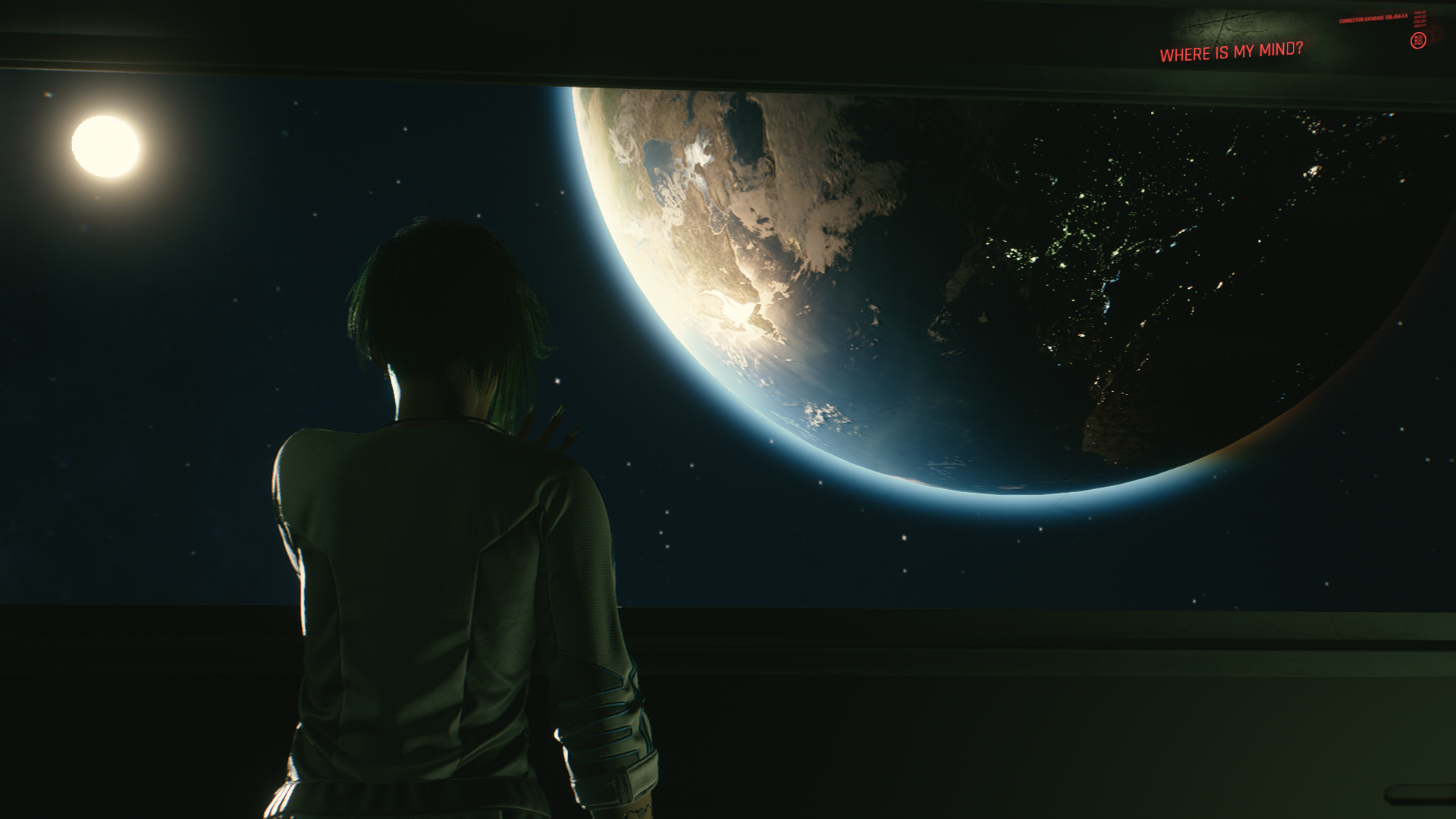 Cyberpunk 2077: V looks out at Earth from space HD Wallpaper