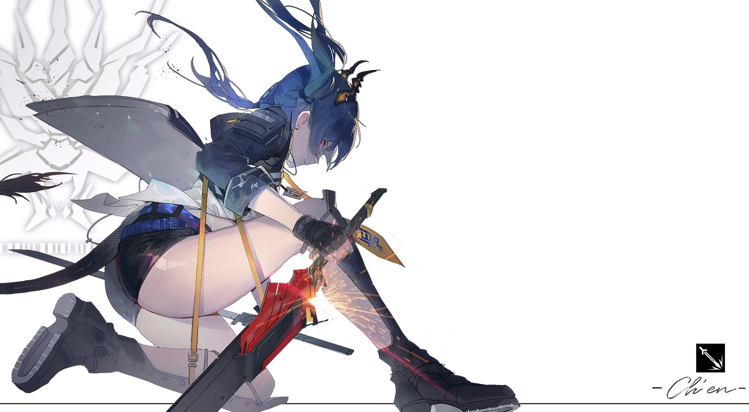 Chen from Arknights with swords HD Wallpaper