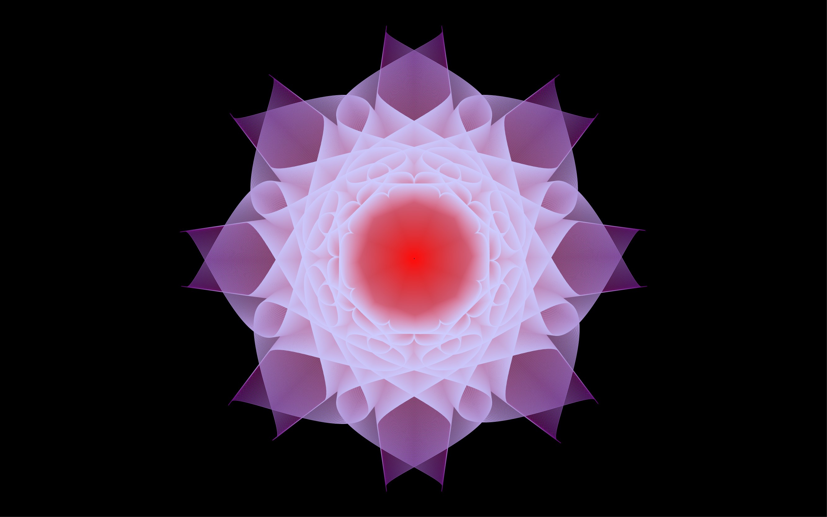 Abstract fractal mandala with red center HD Wallpaper