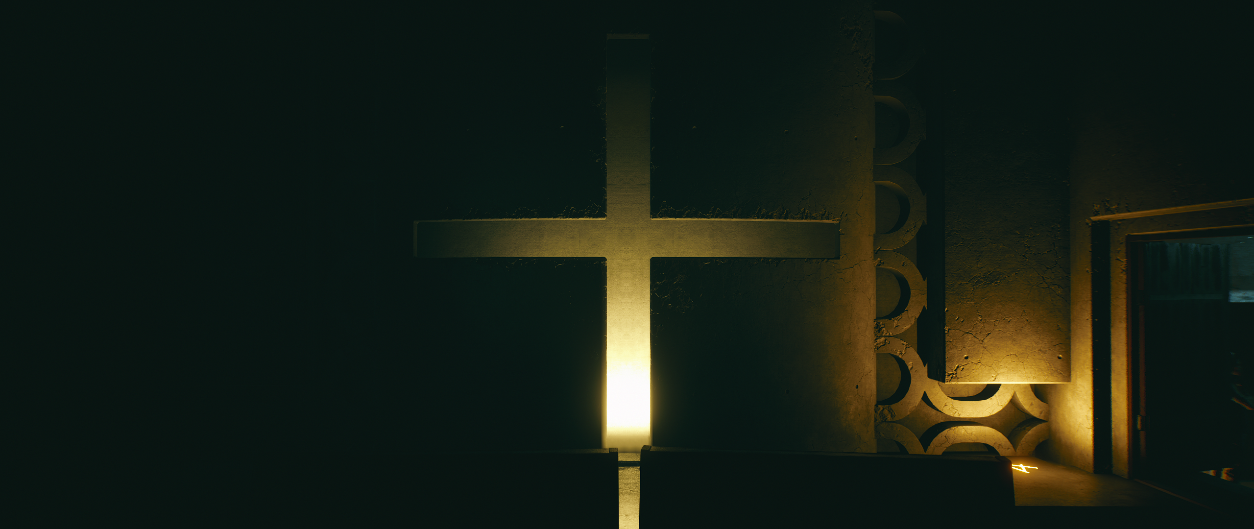 Cyberpunk 2077 screenshot with a cross symbol HD Wallpaper