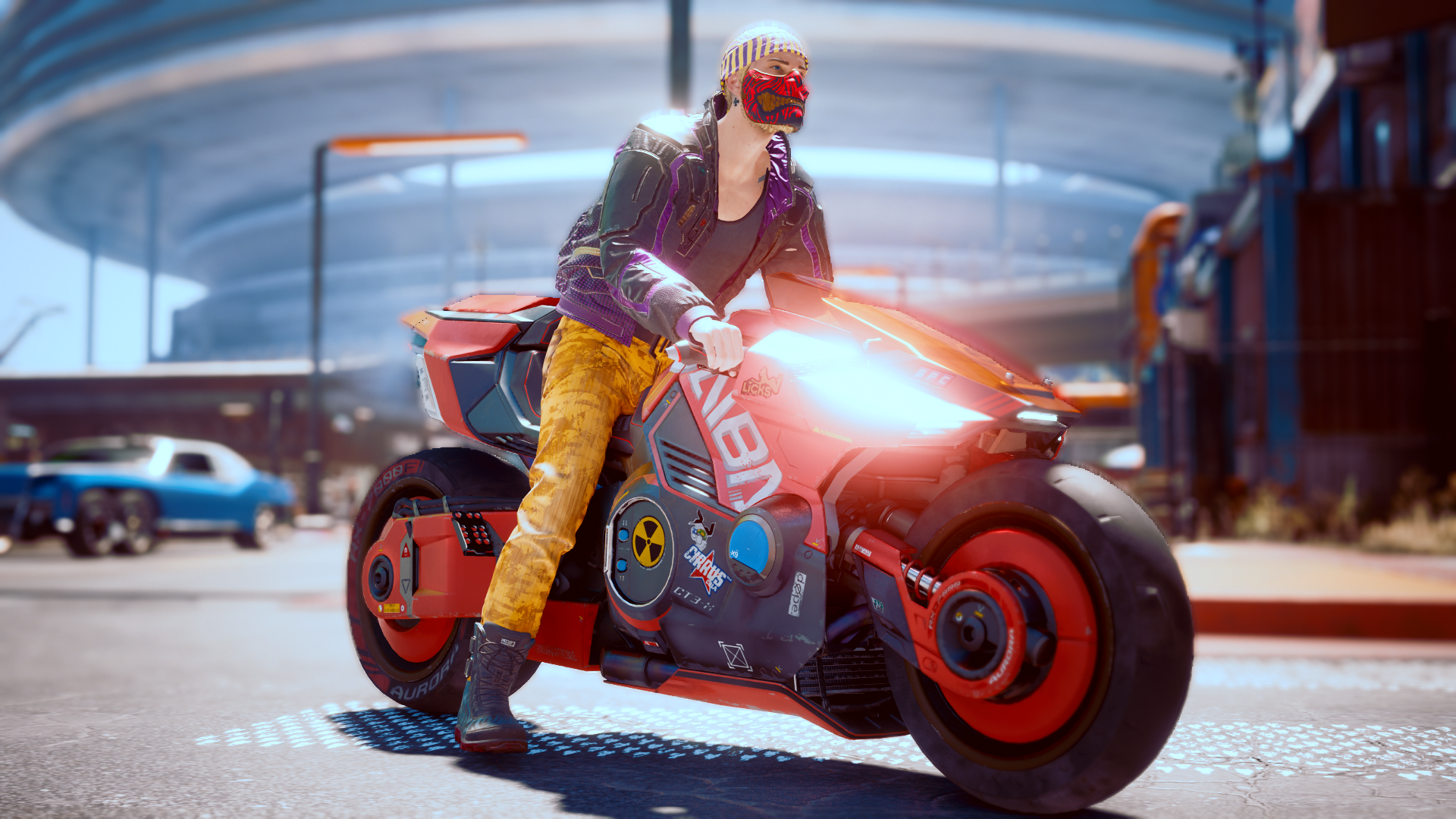 Cyberpunk 2077 screenshot of a person on a motorcycle HD Wallpaper
