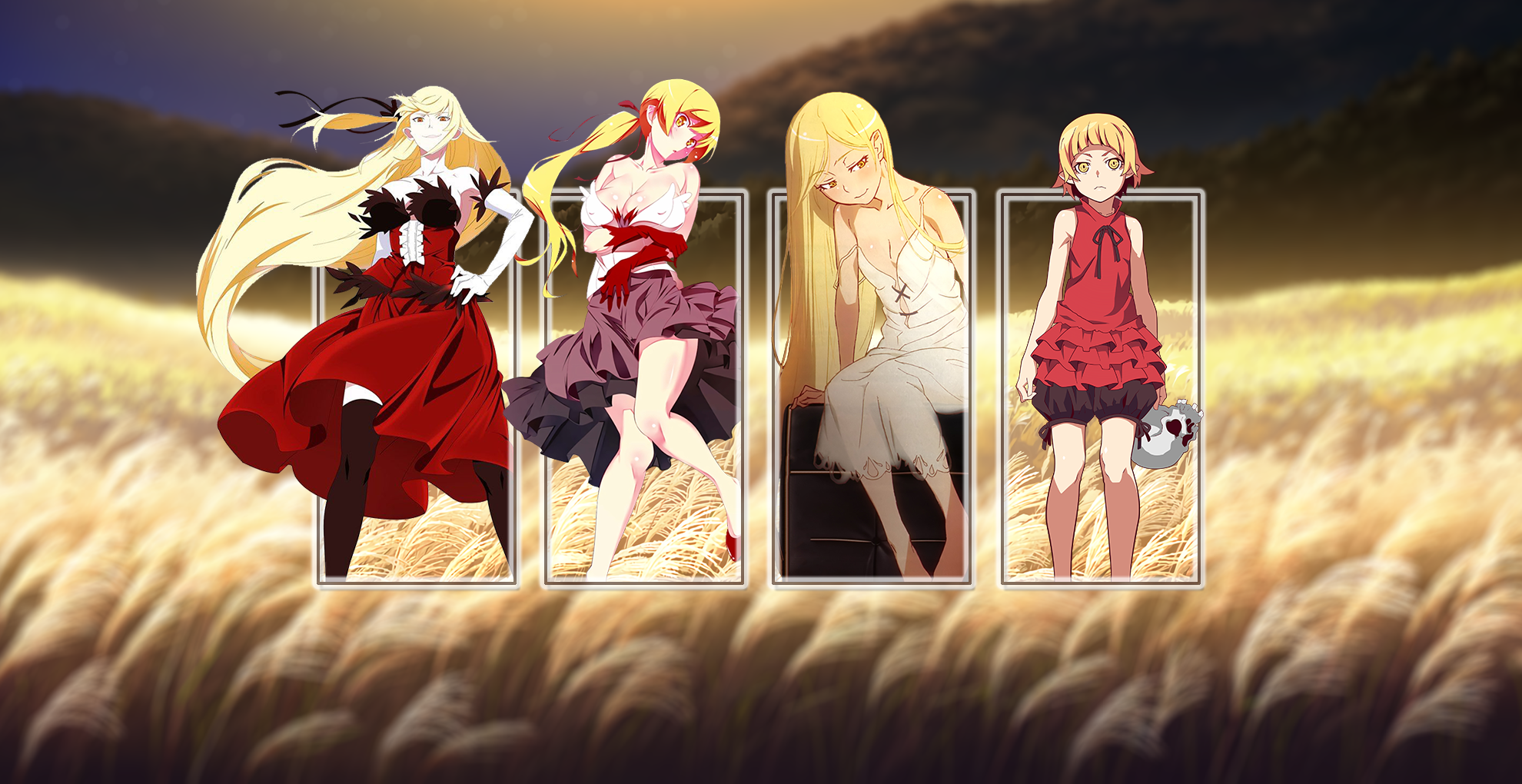 Oshino Shinobu from Monogatari Series HD Wallpaper