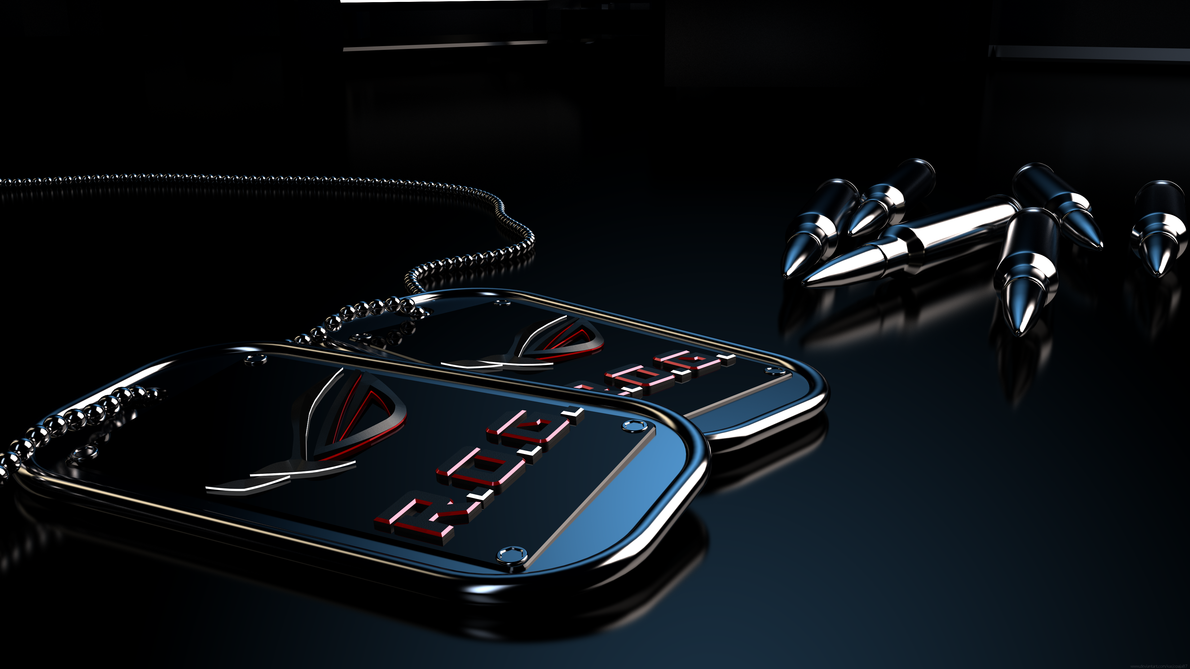 ASUS ROG Dog Tags and Bullets 4K HD Wallpaper