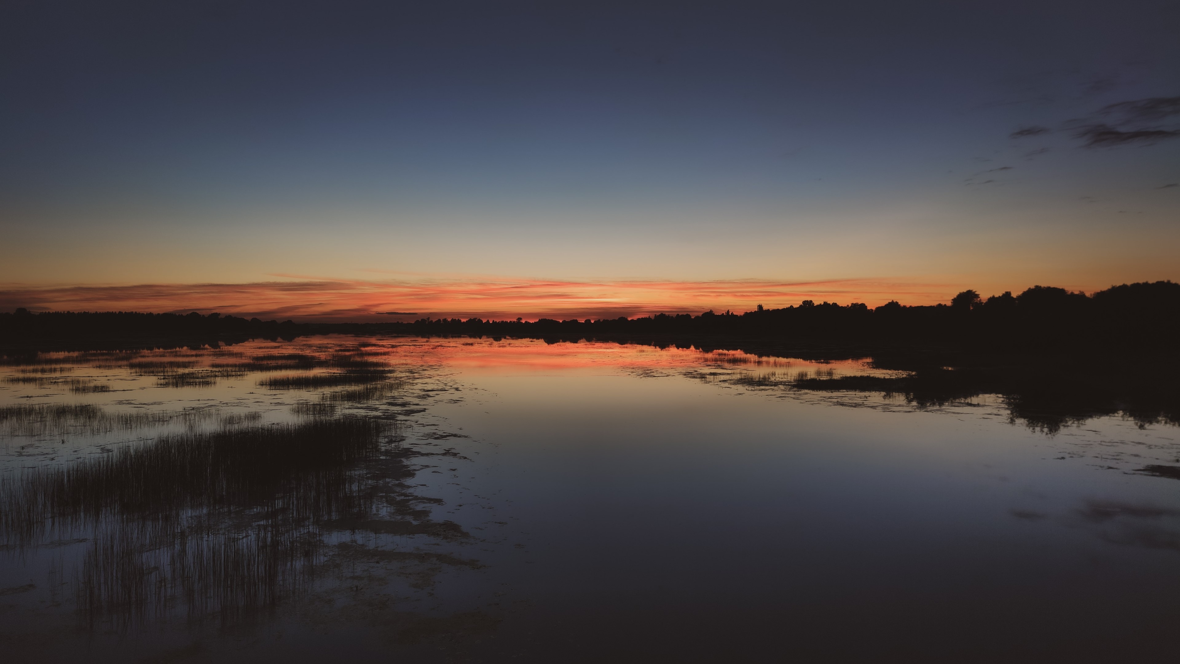 4K river at sunset HD Wallpaper