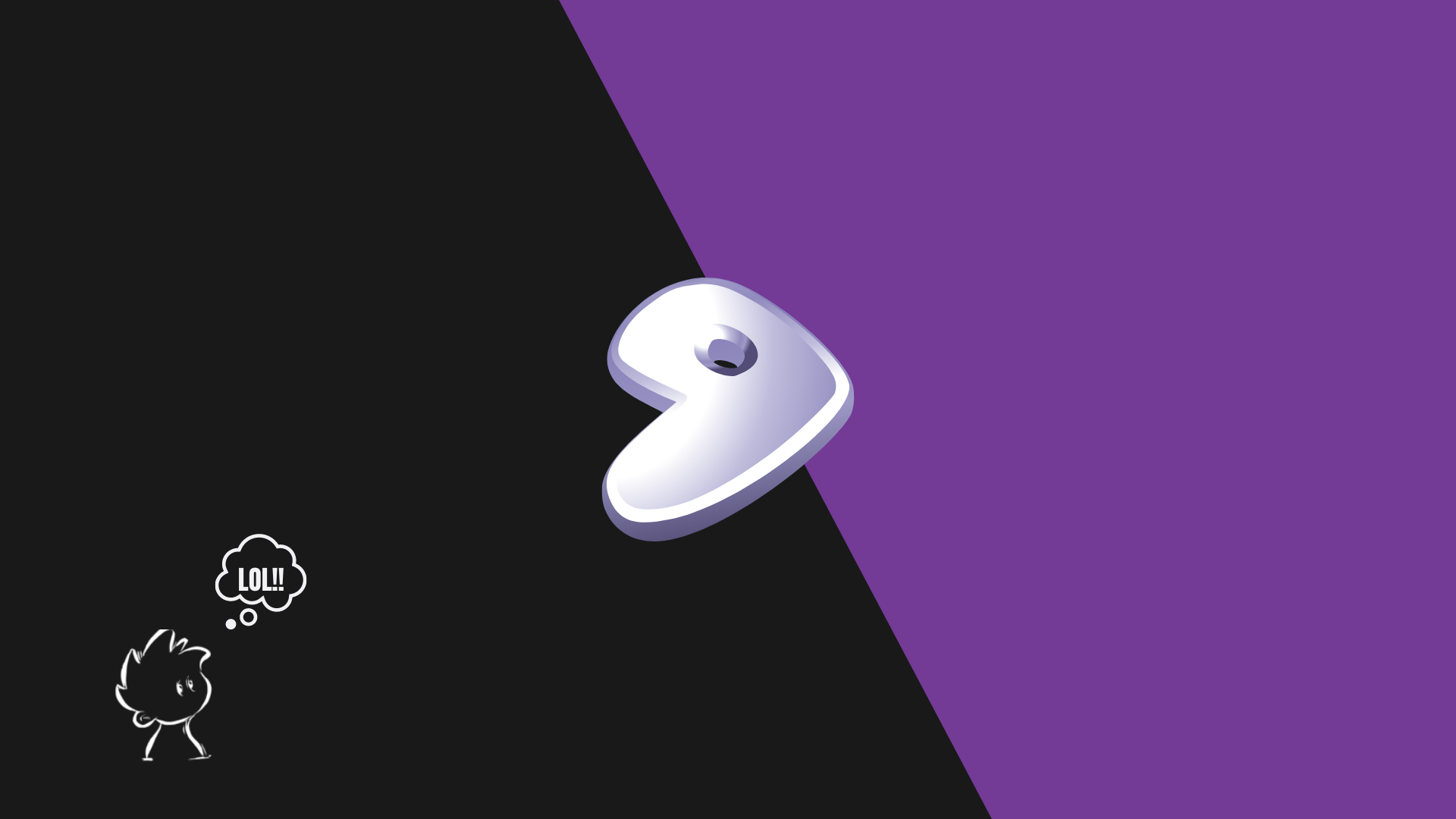 Linux Mint logo with a cartoon character thinking LOL HD Wallpaper