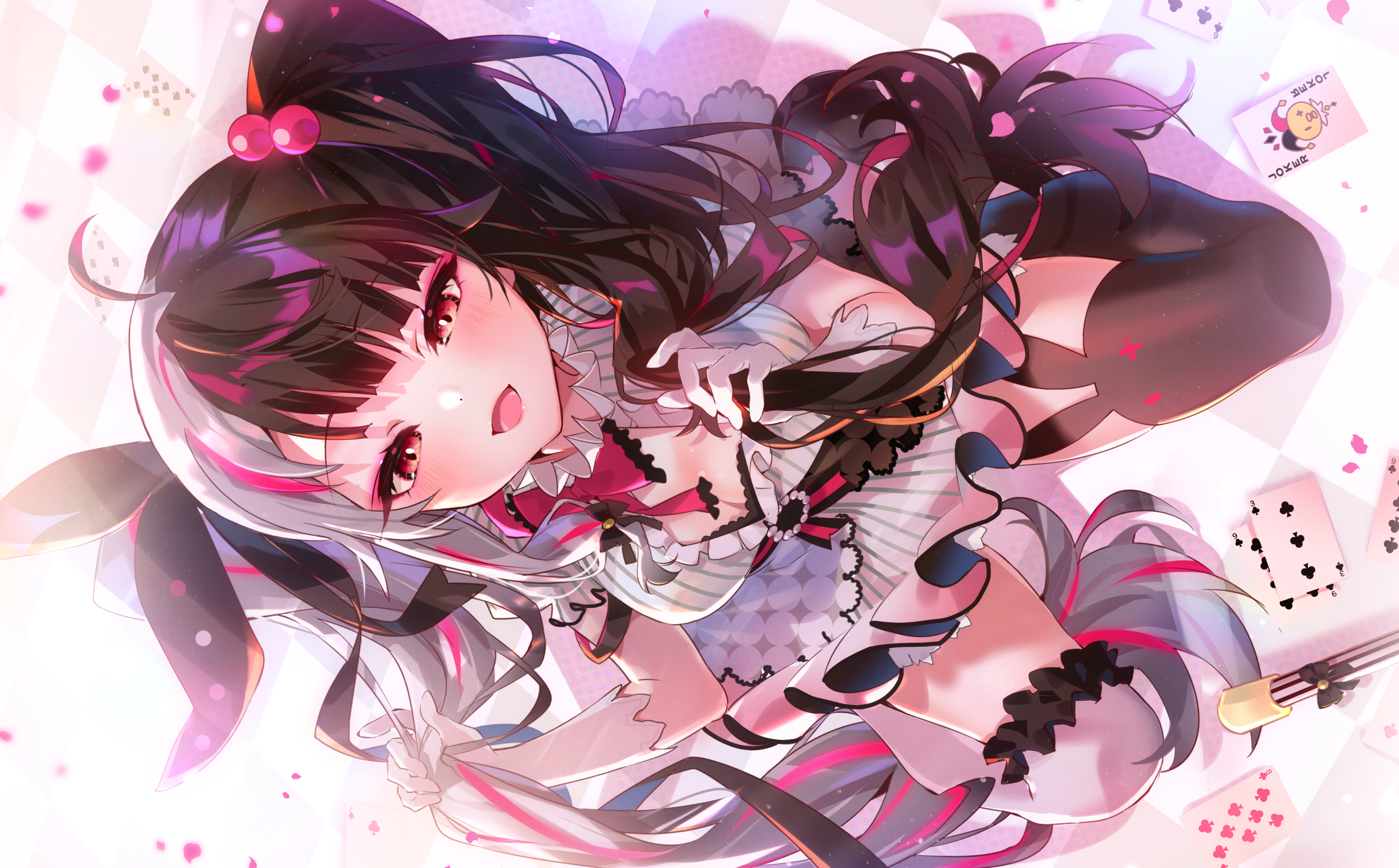 Yorumi Rena from Nijisanji with Black Hair and Red Eyes HD Wallpaper