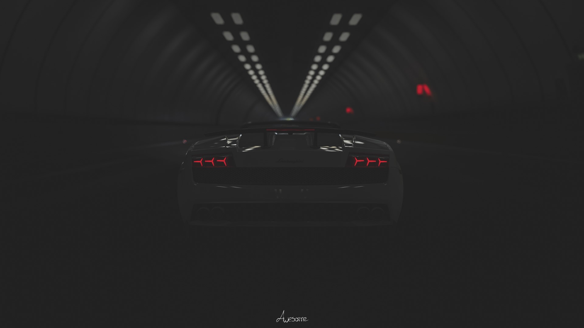 Lamborghini Gallardo LP570-4 Spyder Performante in tunnel HD Wallpaper