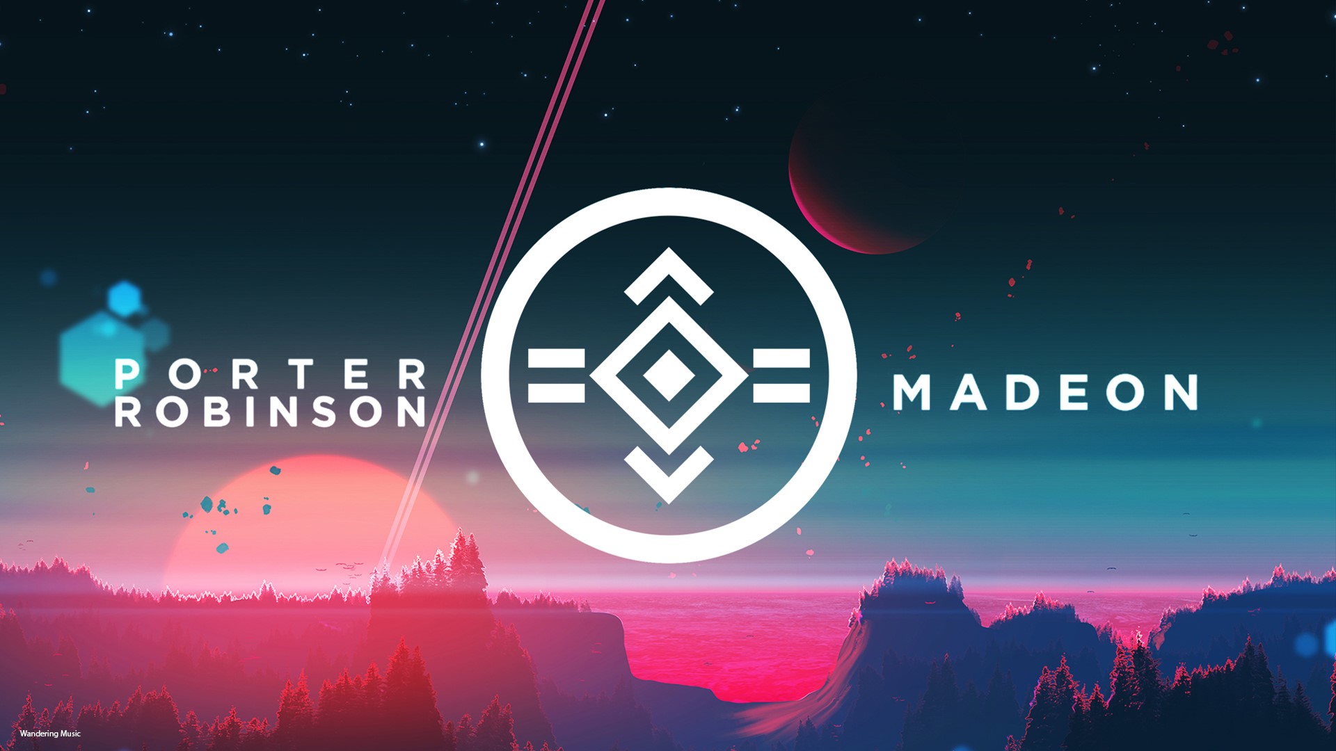 Porter Robinson and Madeon Logo with Space Landscape HD Wallpaper