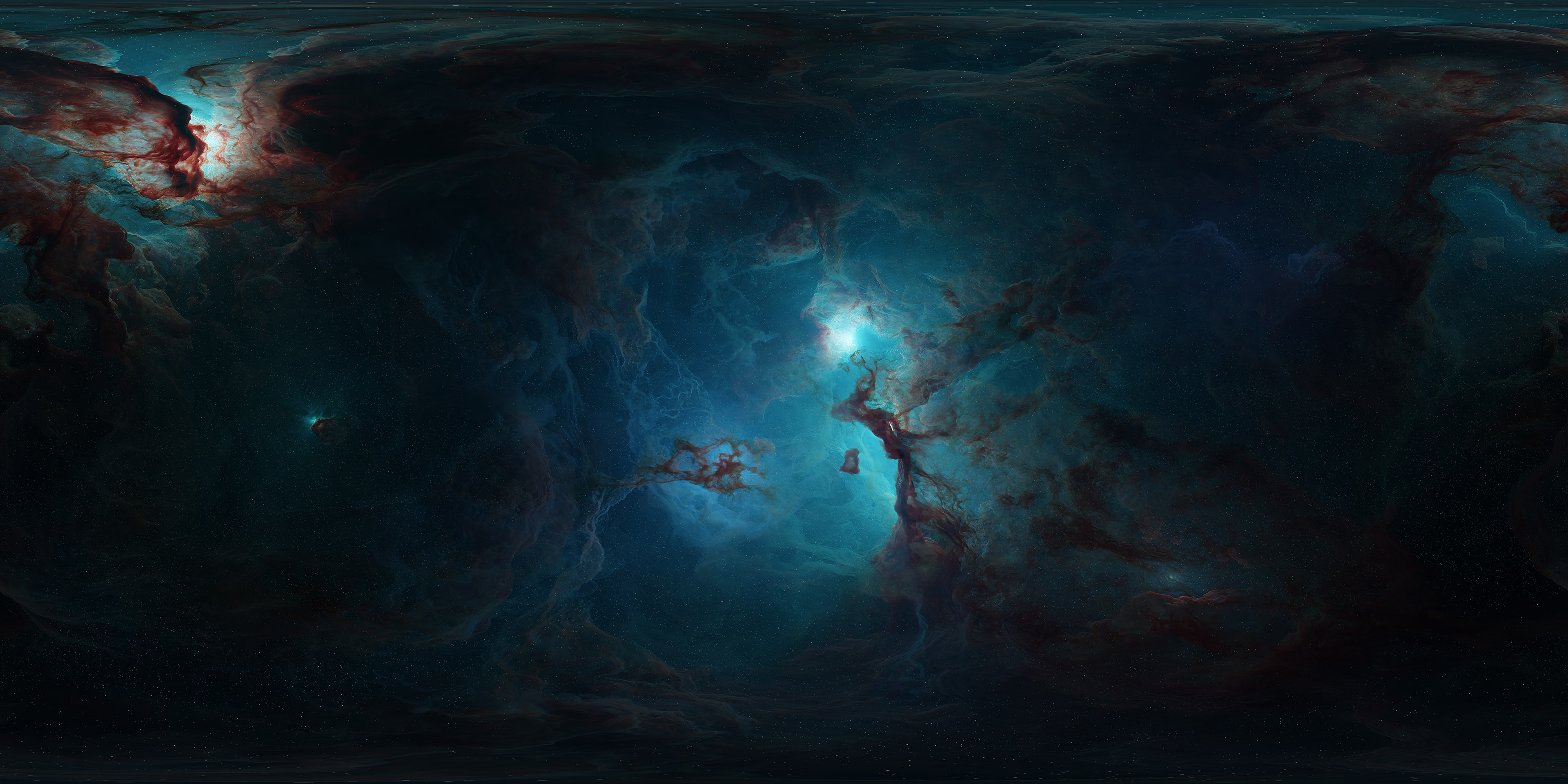 4K Blue Nebula Space Digital Art HD Wallpaper