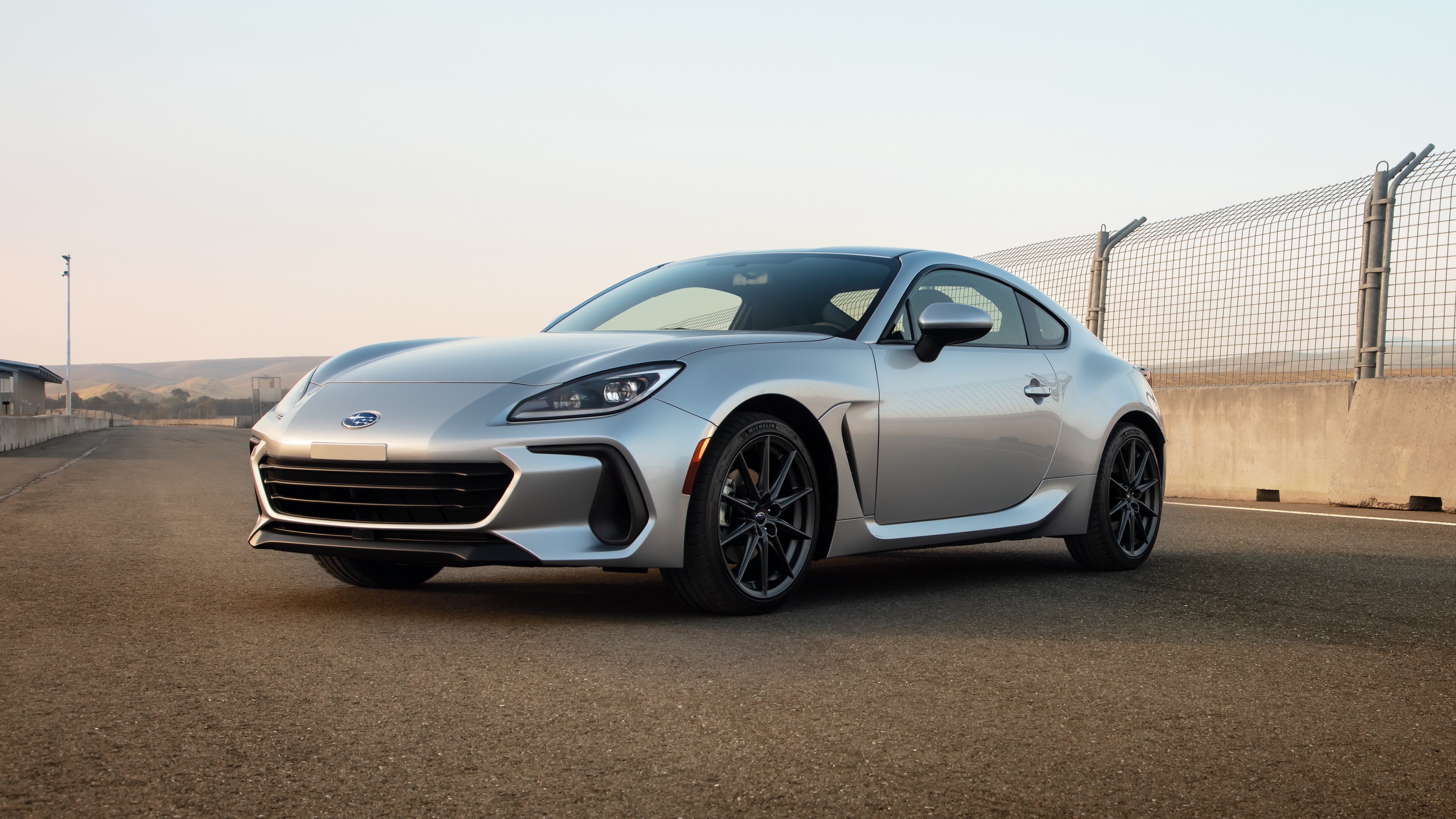 Silver Subaru BRZ on a Race Track HD Wallpaper