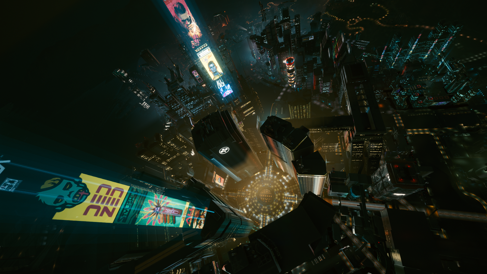 Cyberpunk 2077 futuristic city screenshot HD Wallpaper