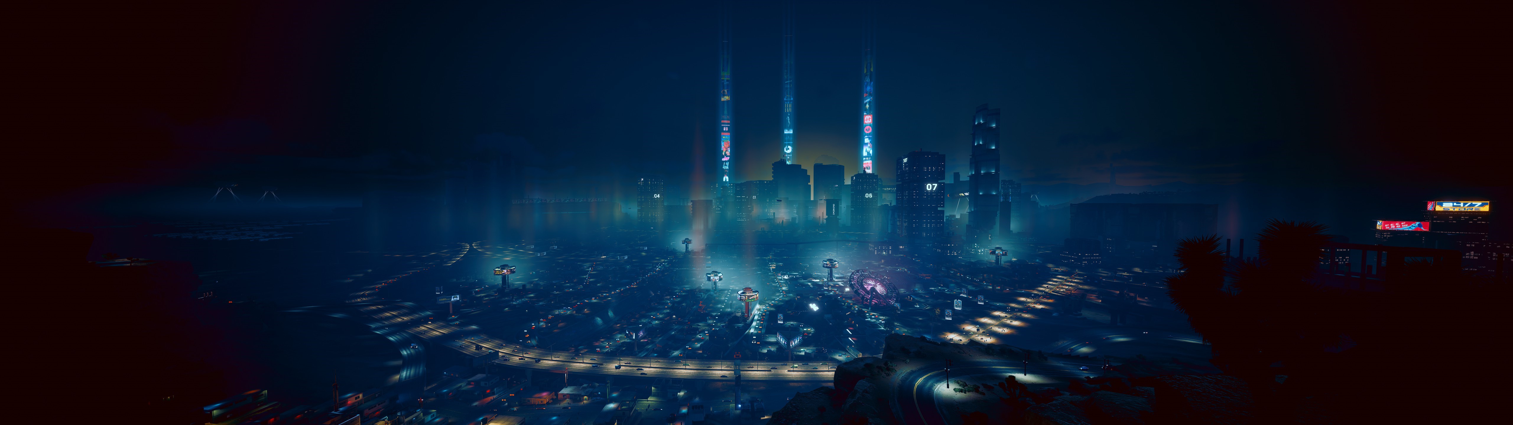 Cyberpunk 2077 cityscape at night HD Wallpaper