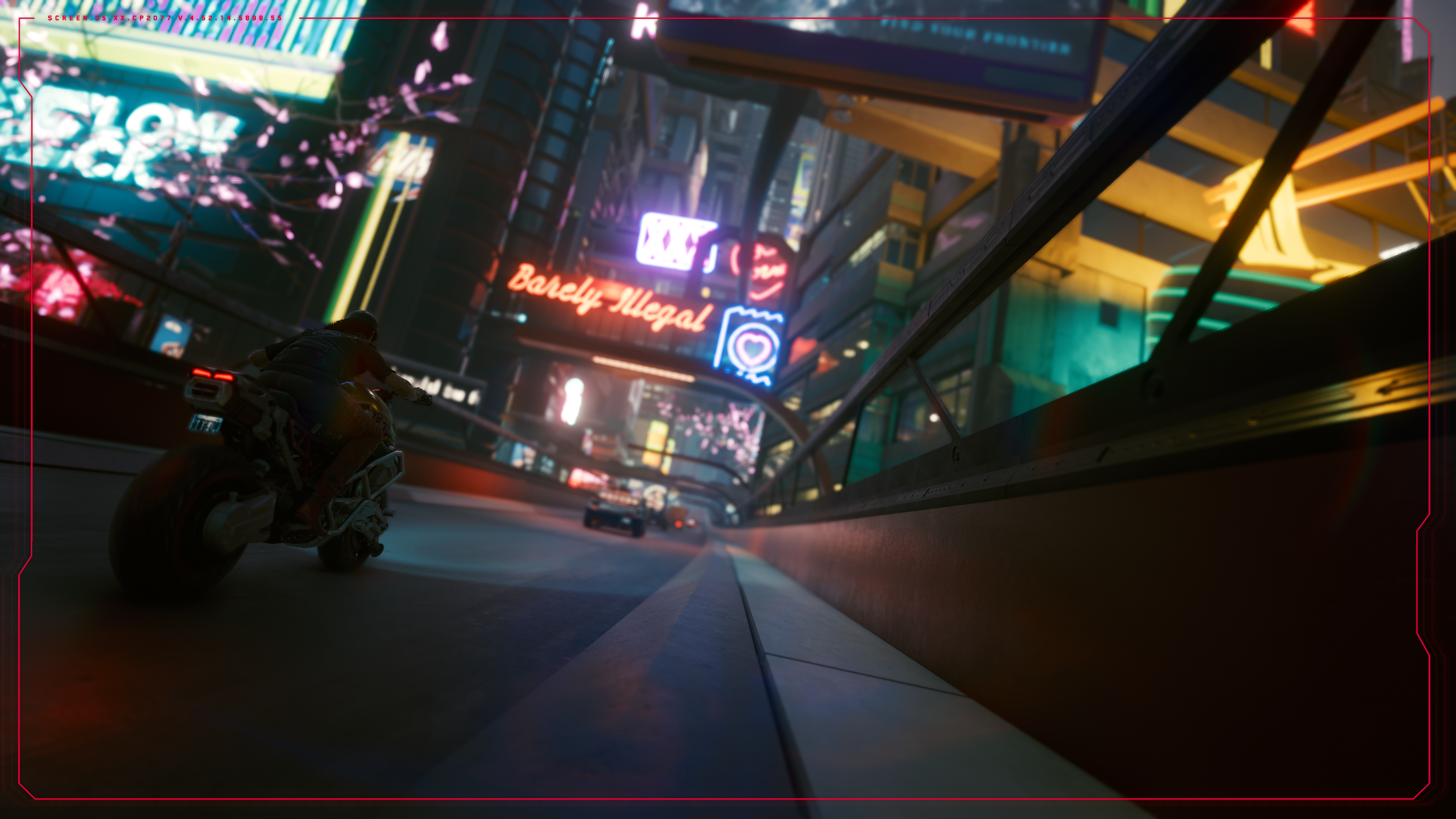 Cyberpunk 2077 4K motorcycle ride HD Wallpaper