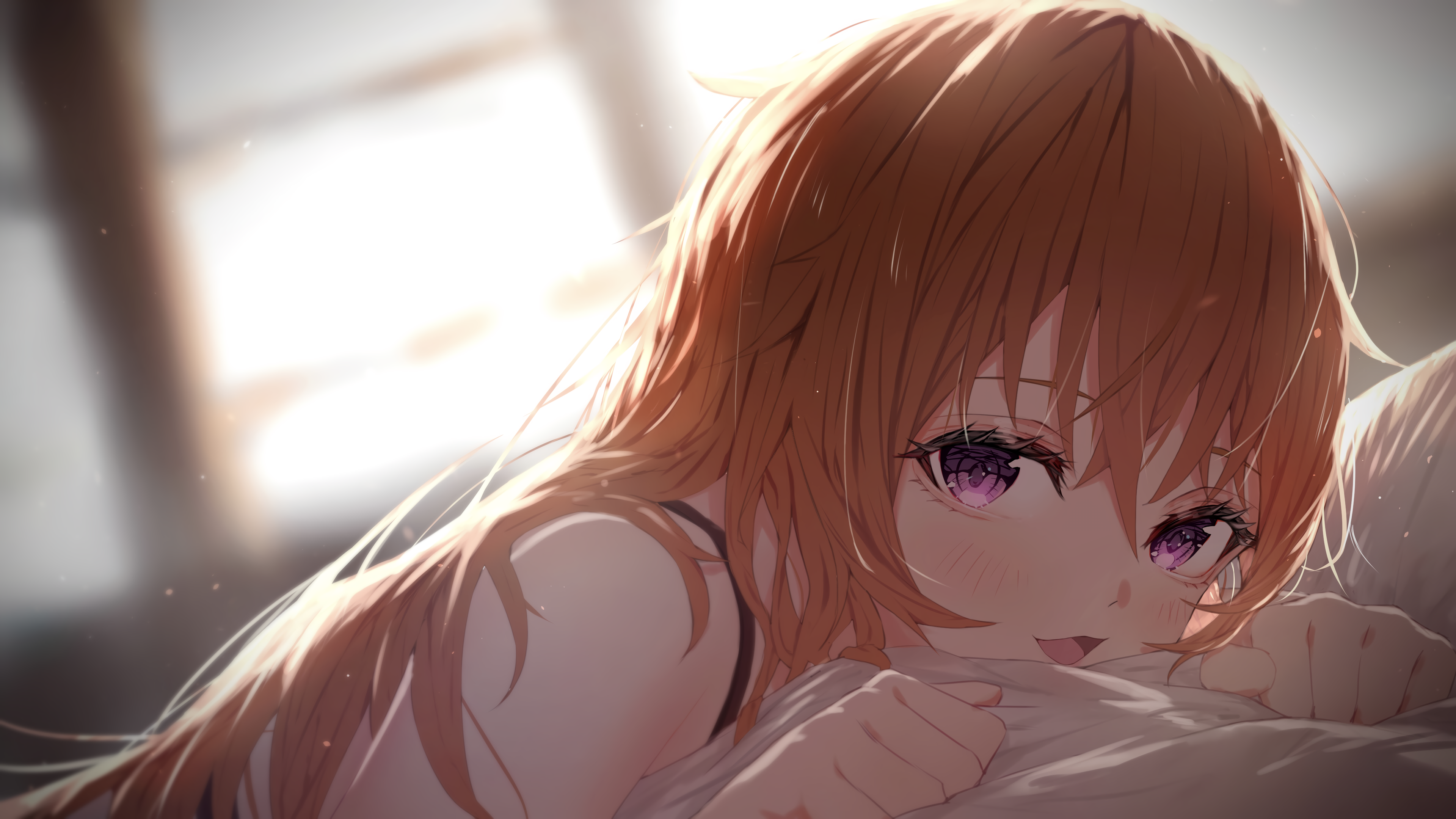 4K Konoe Kanata from Love Live! in bed HD Wallpaper