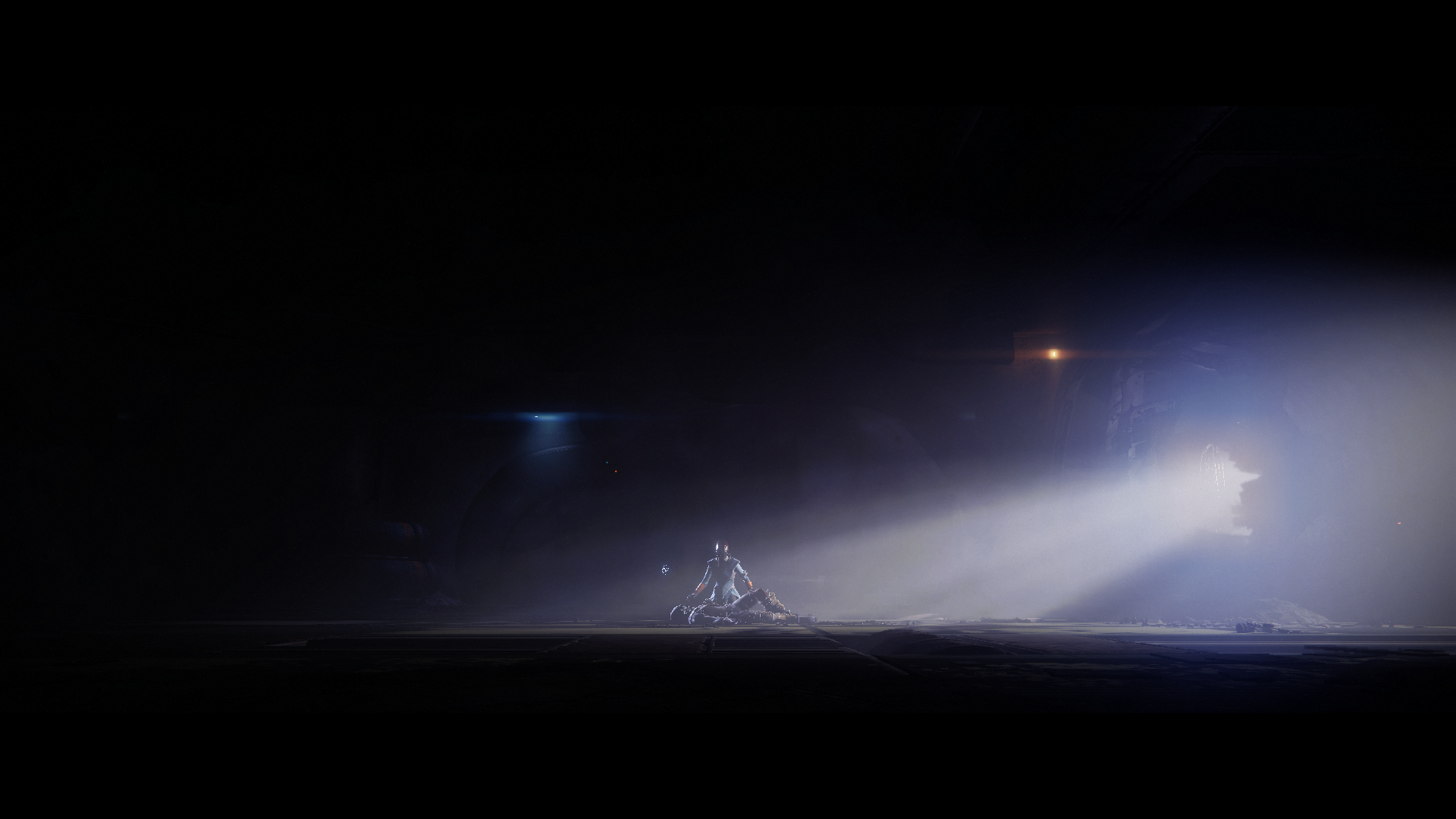 Guardian from Destiny 2 meditating in a dark environment HD Wallpaper