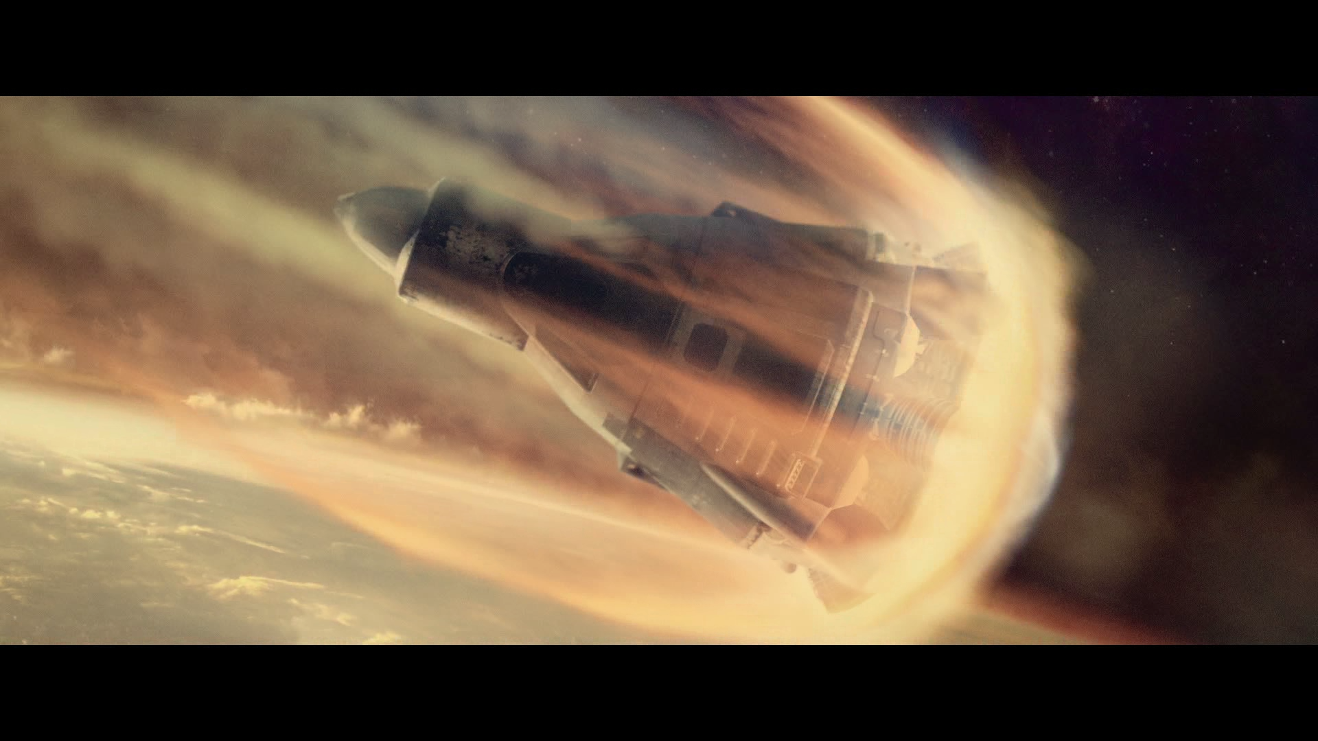 Spacecraft re-entering atmosphere in Destiny 2 HD Wallpaper