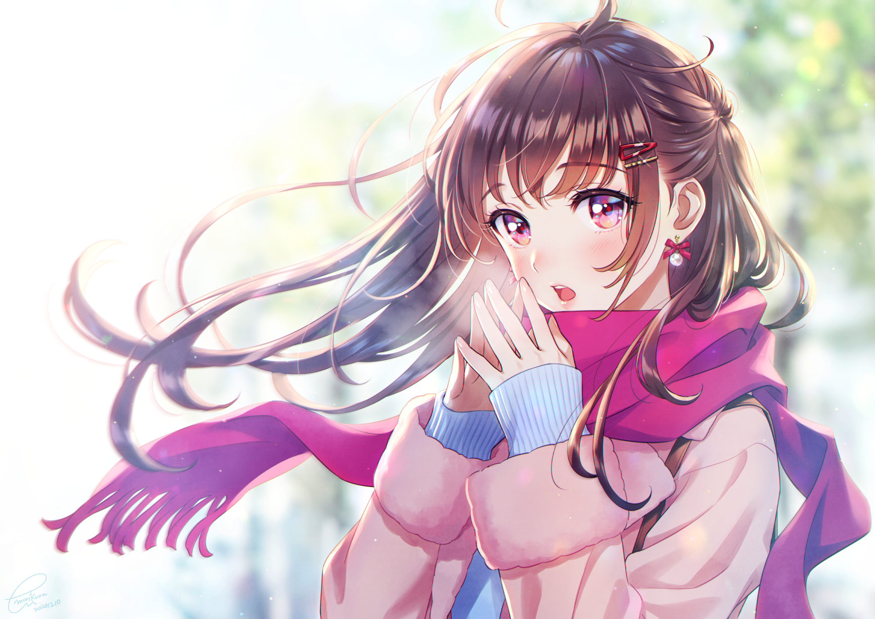 Anime girl with scarf by Morikura En HD Wallpaper