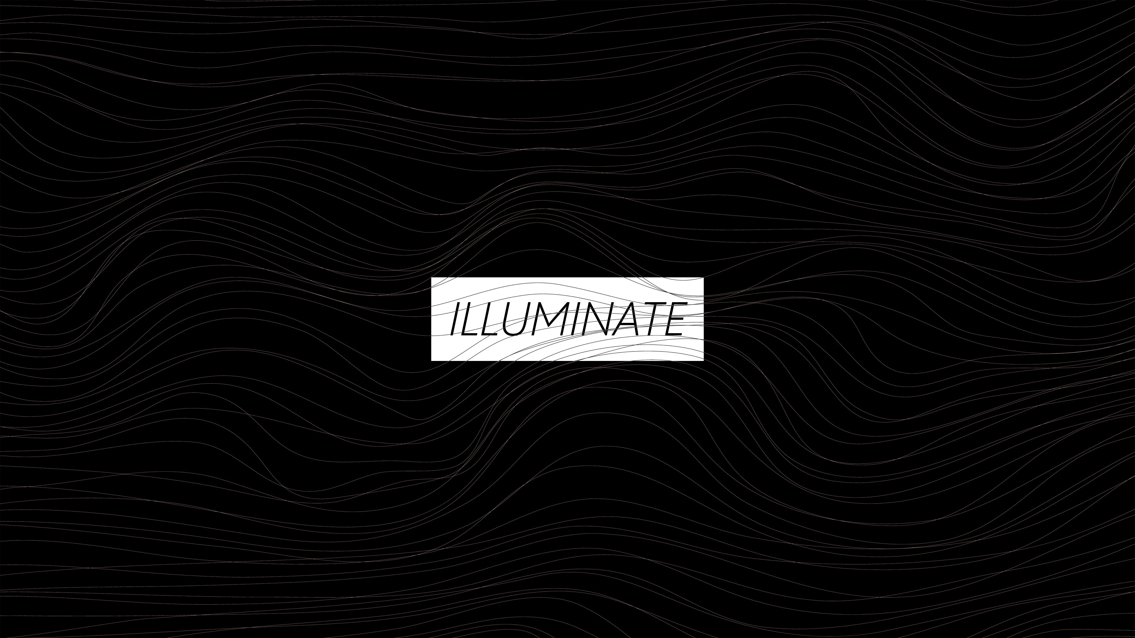ILLUMINATE typography on black wavy background HD Wallpaper