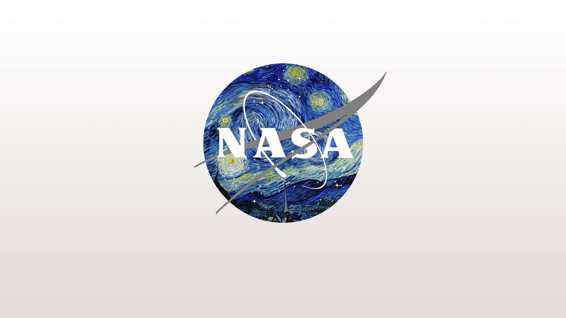 NASA logo with The Starry Night painting HD Wallpaper