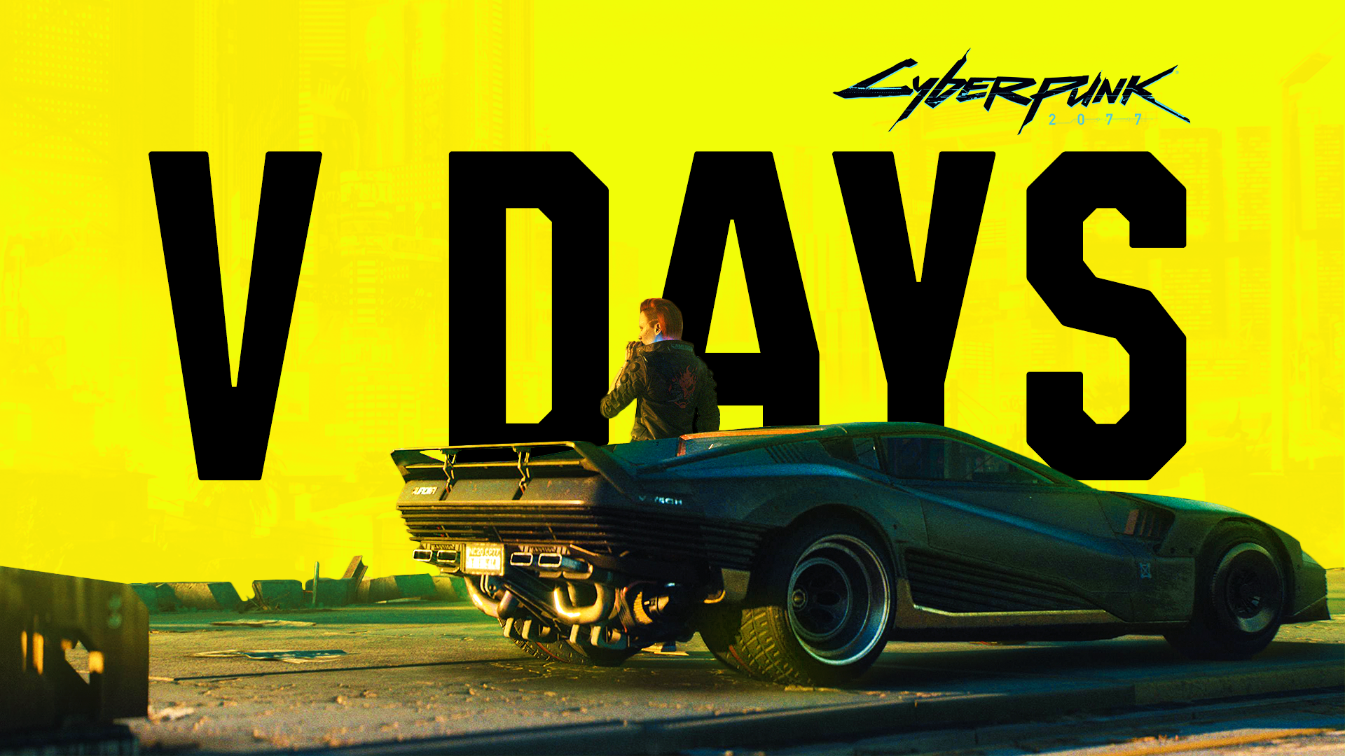 Cyberpunk 2077 V Days car and person HD Wallpaper