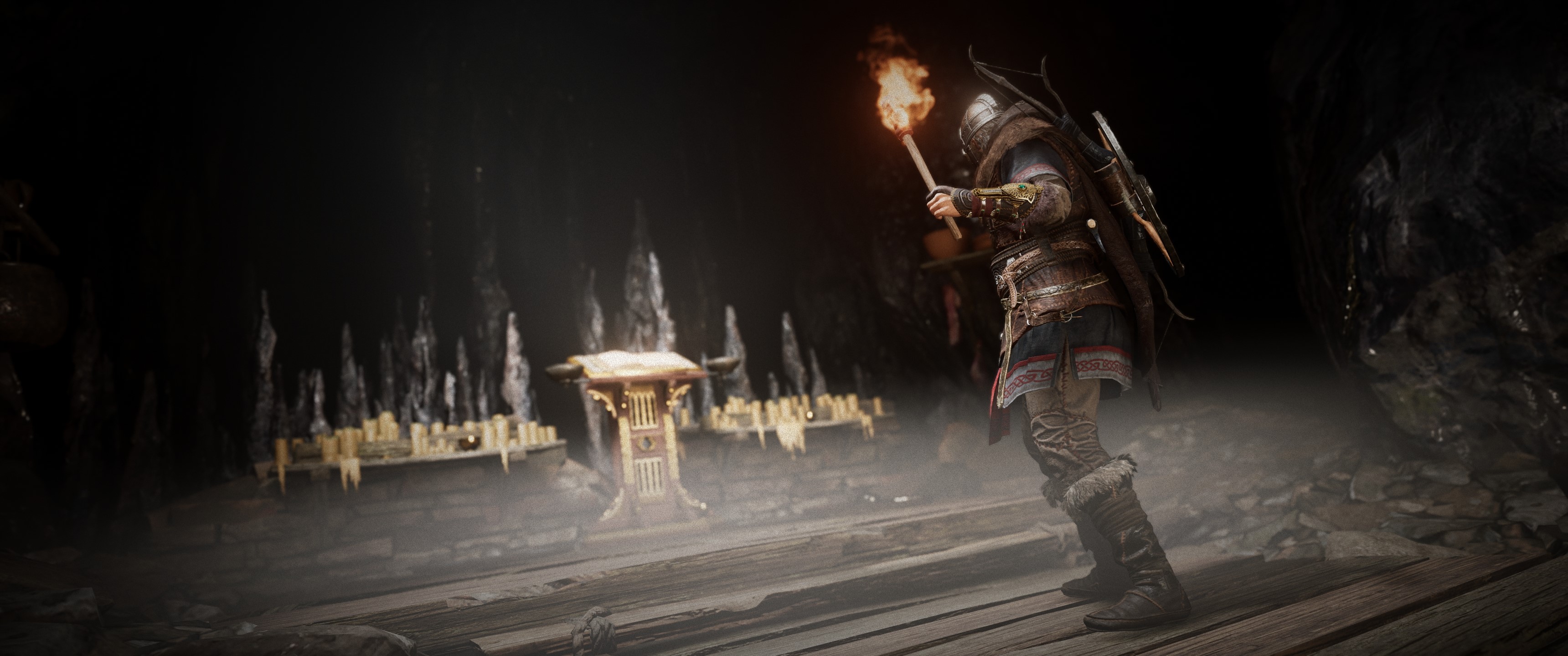 Eivor from Assassins Creed Valhalla in a cave HD Wallpaper