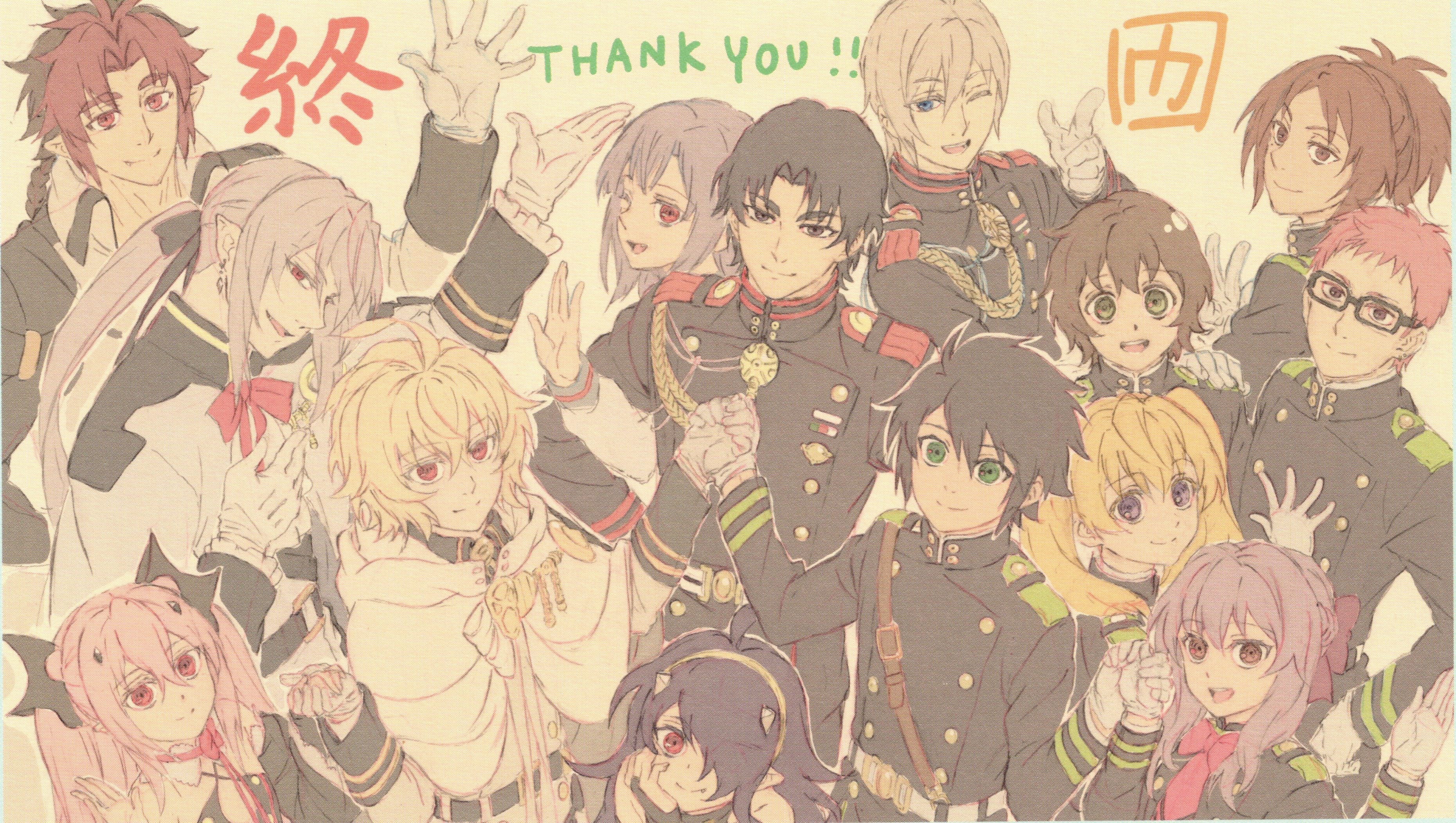 Owari no Seraph characters group illustration HD Wallpaper