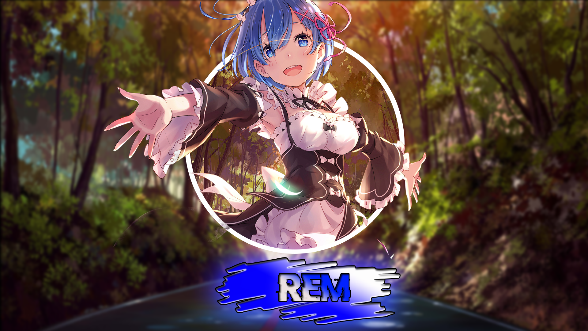 Rem from Re: Zero in a forest HD Wallpaper
