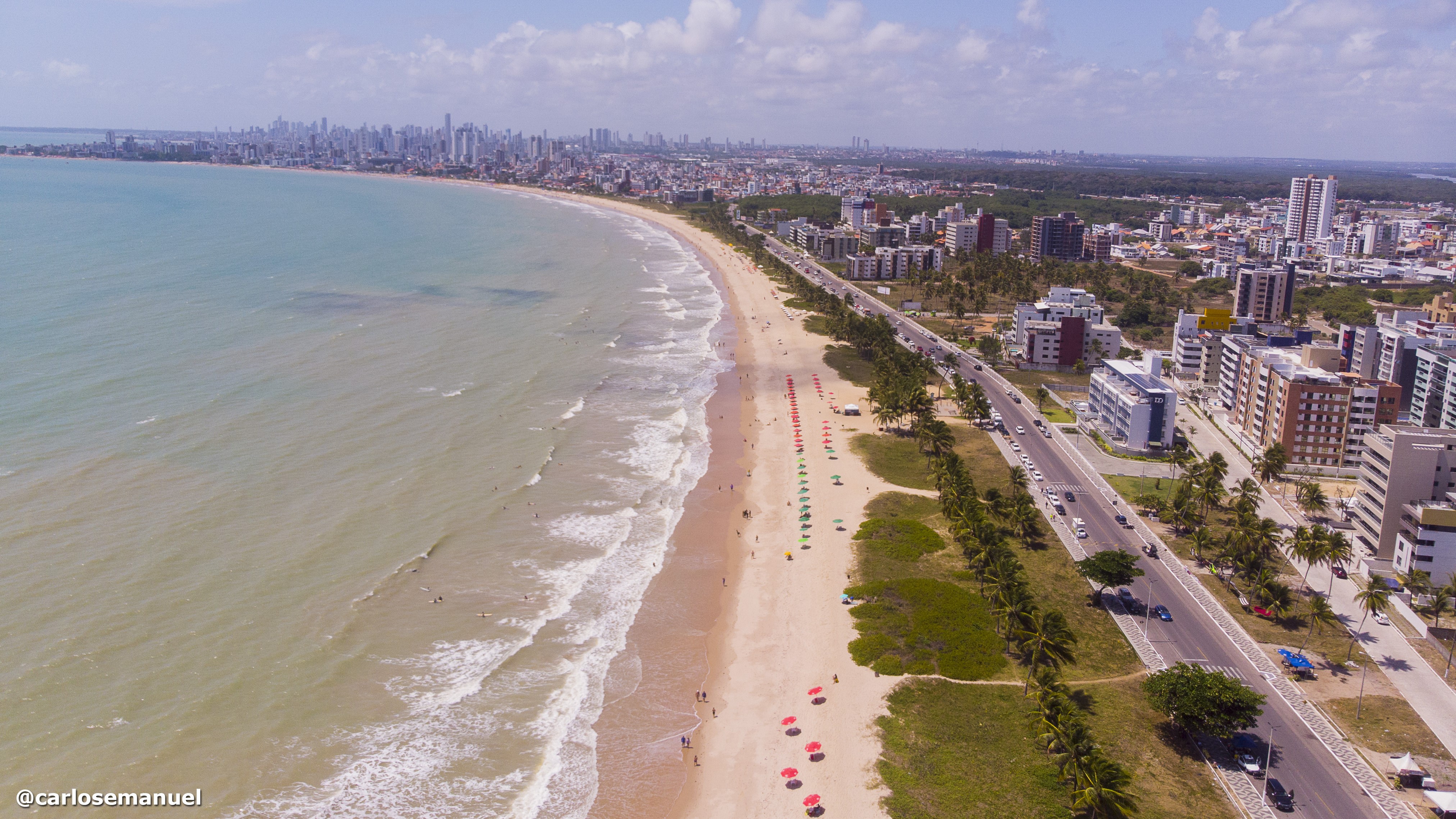 4K Drone Photo of João Pessoa Beach and Cityscape HD Wallpaper