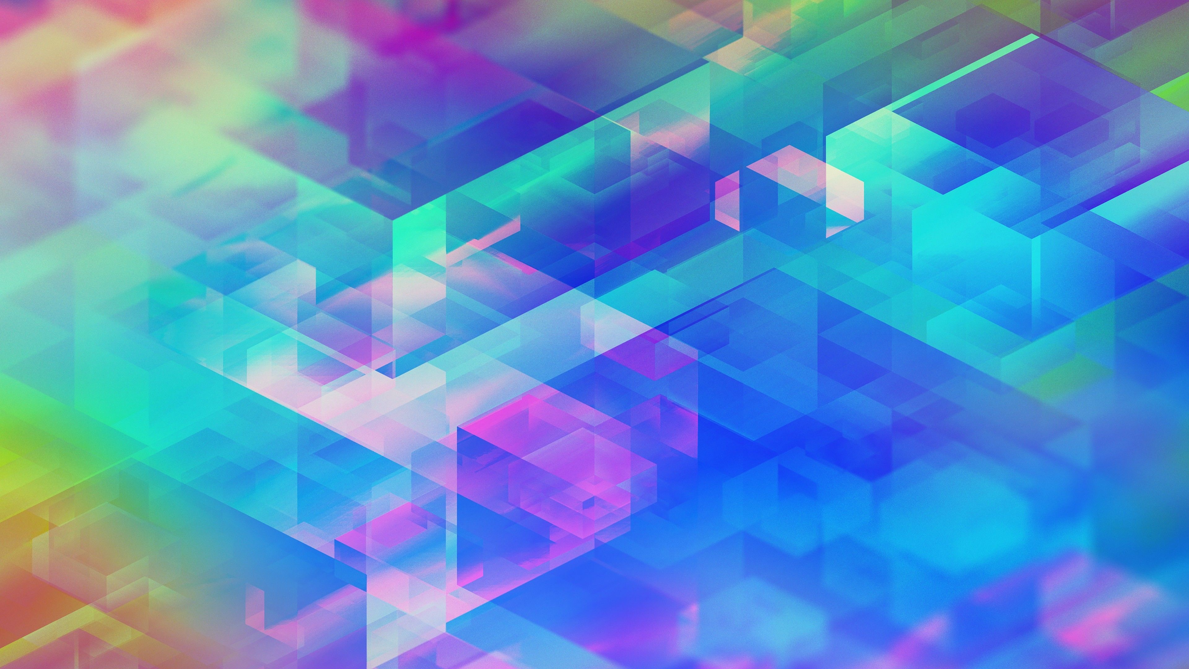 Colorful abstract glass geometric shapes HD Wallpaper