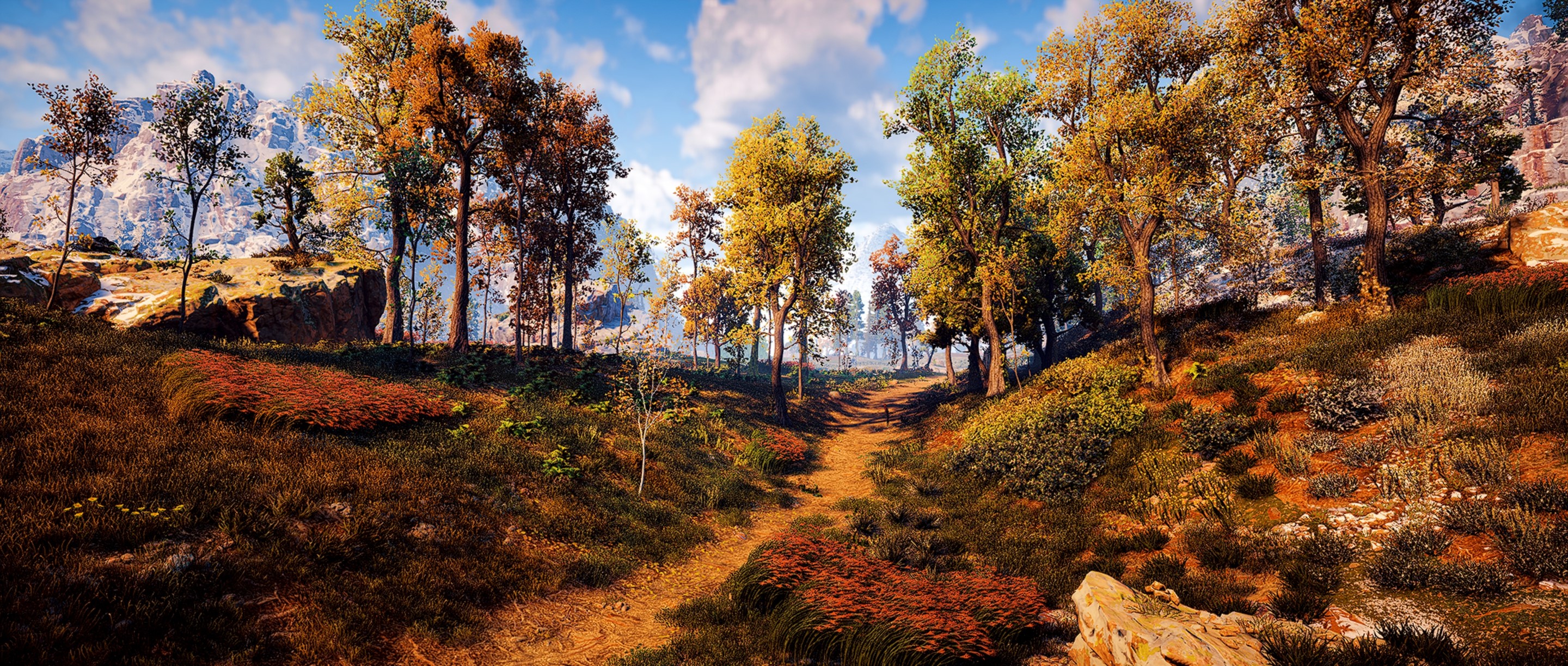 Horizon Zero Dawn autumn forest landscape HD Wallpaper