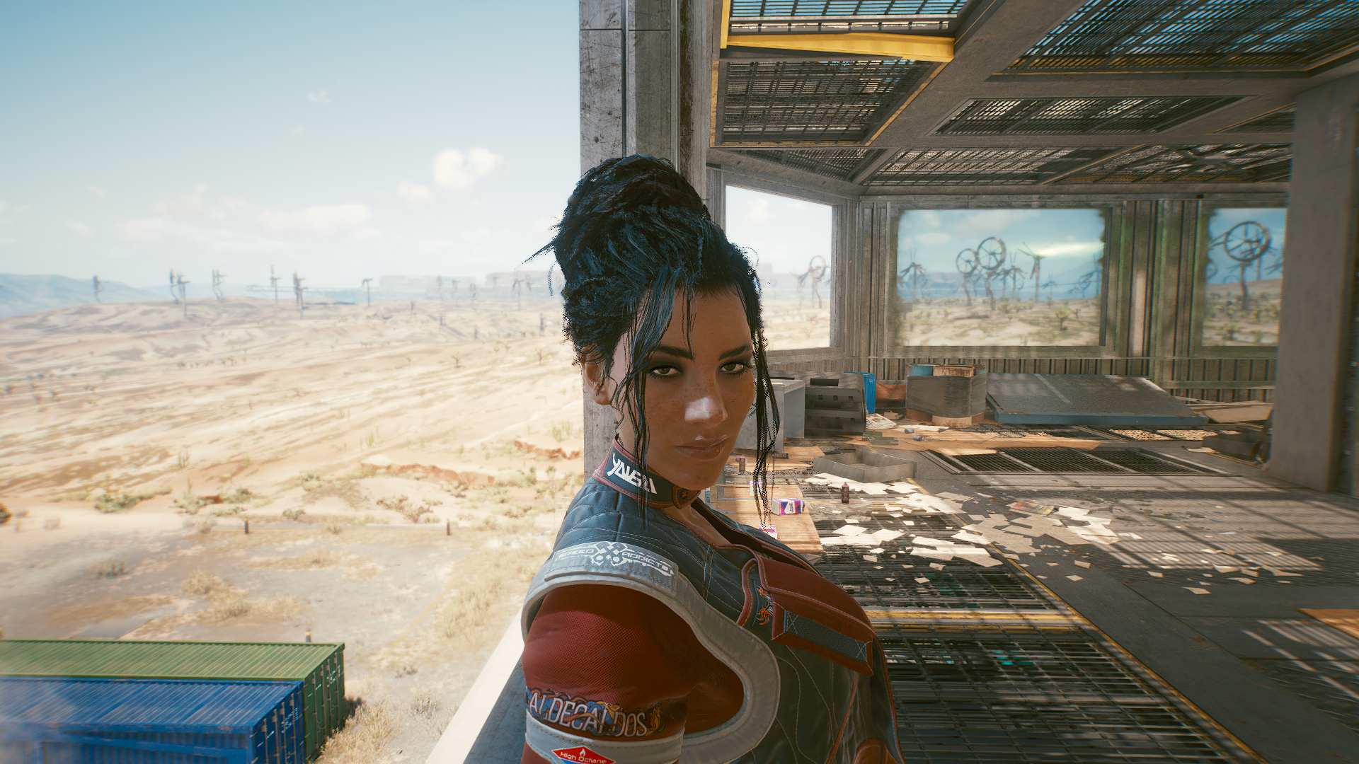 Panam Palmer from Cyberpunk 2077 in a desert landscape HD Wallpaper