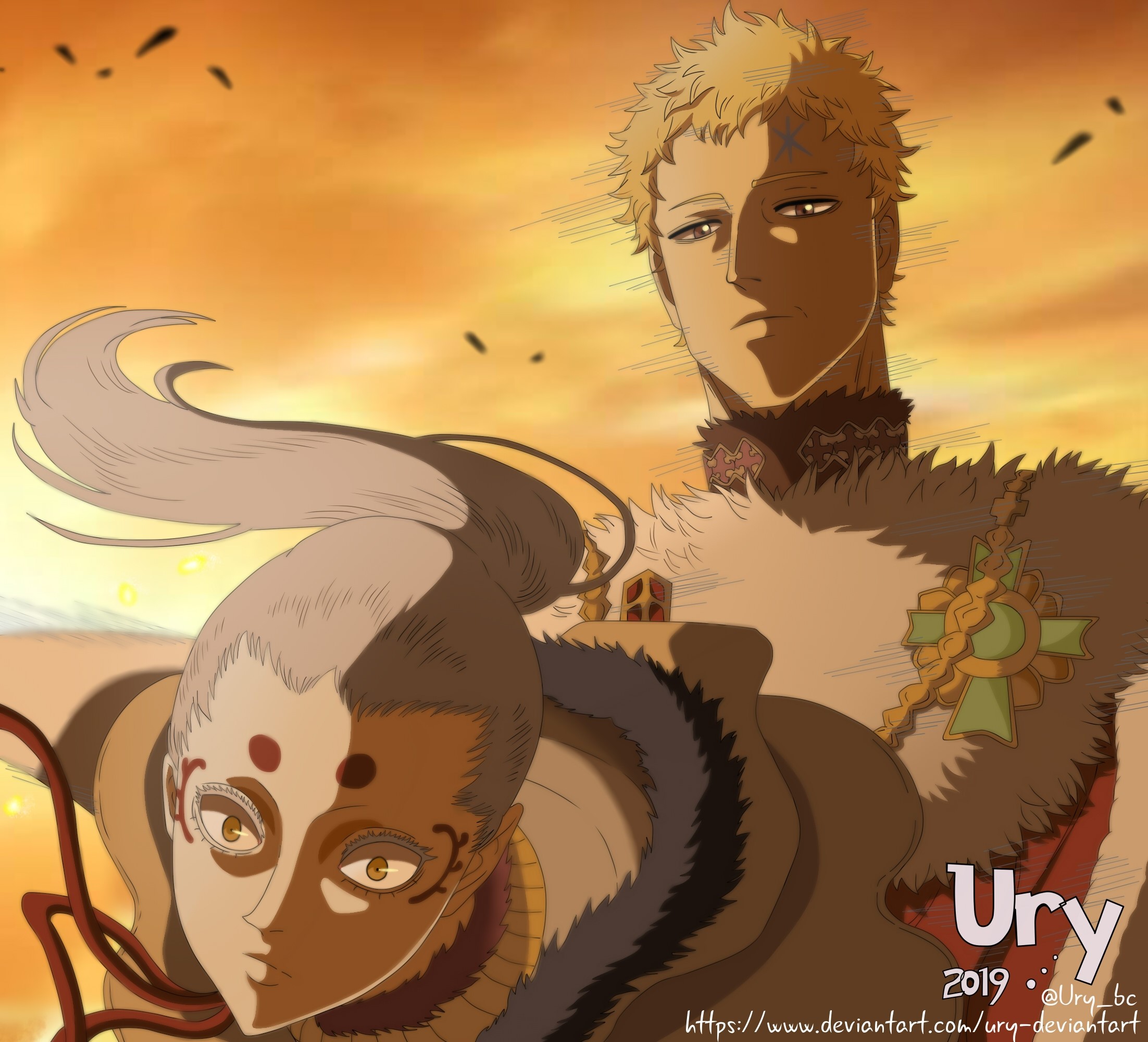 Yami Sukehiro and Charlotte Roselei from Black Clover HD Wallpaper