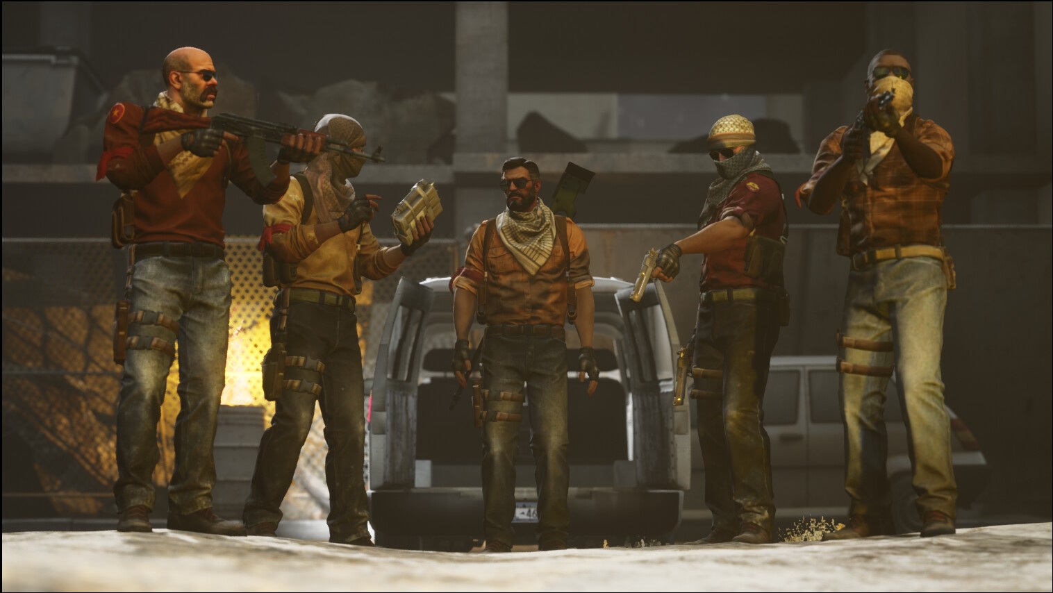 Counter-Strike: Global Offensive characters with weapons HD Wallpaper