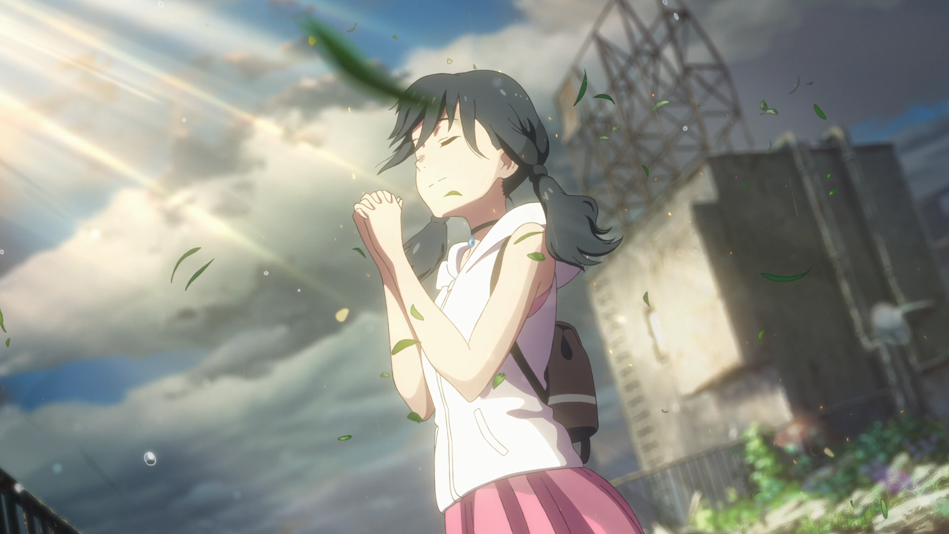 Hina Amano from Tenki no Ko praying in sunlight HD Wallpaper