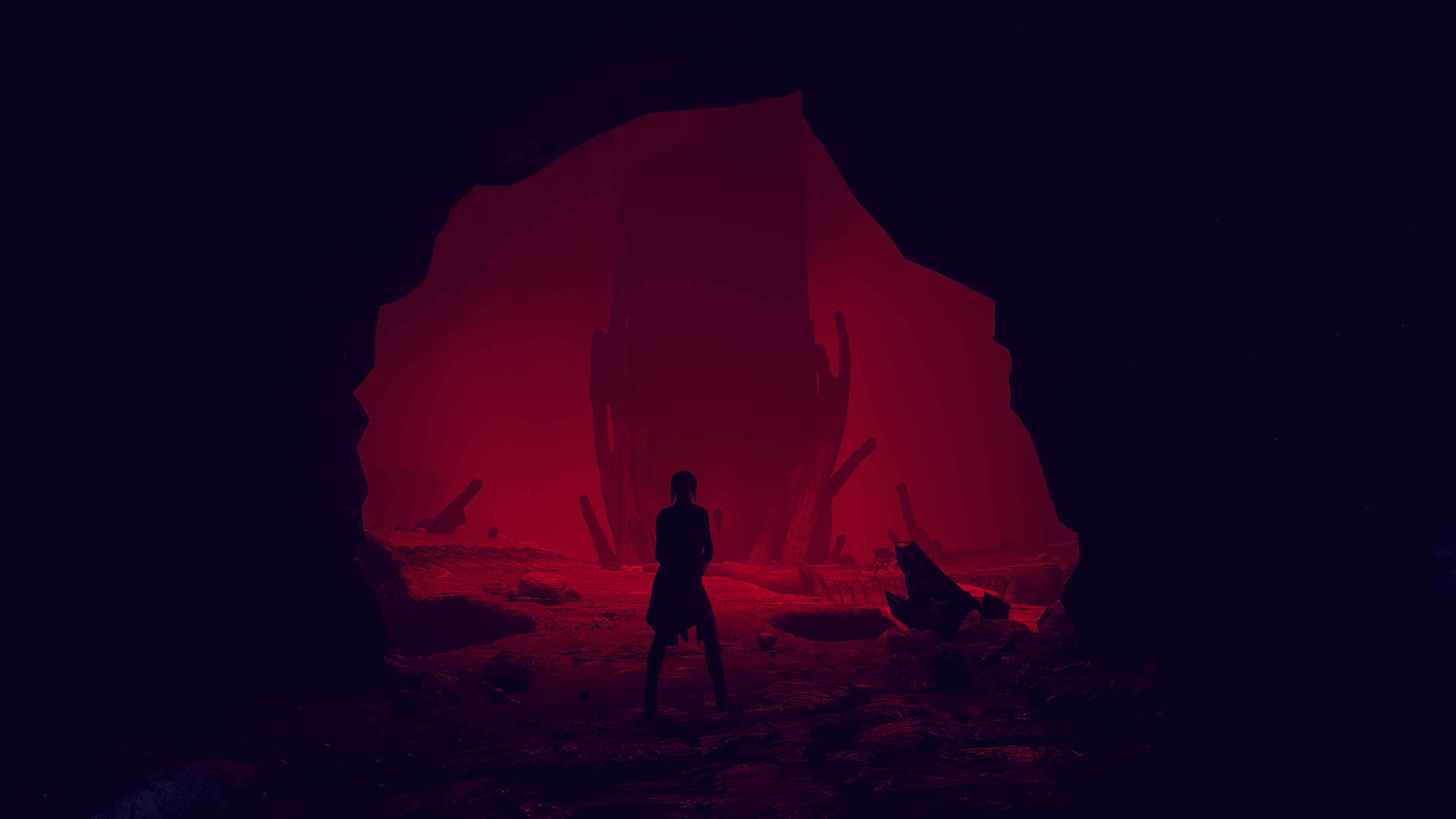 Jesse Faden from Control in a red cave HD Wallpaper