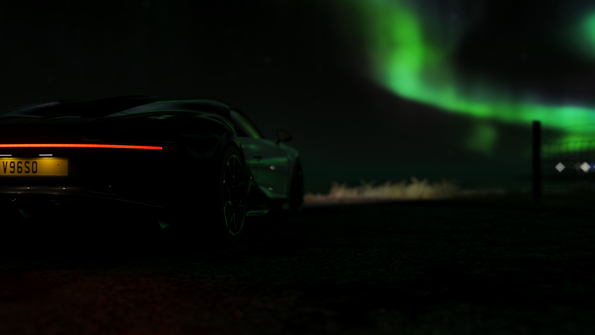 Bugatti Chiron in Forza Horizon 4 under Aurora Borealis HD Wallpaper